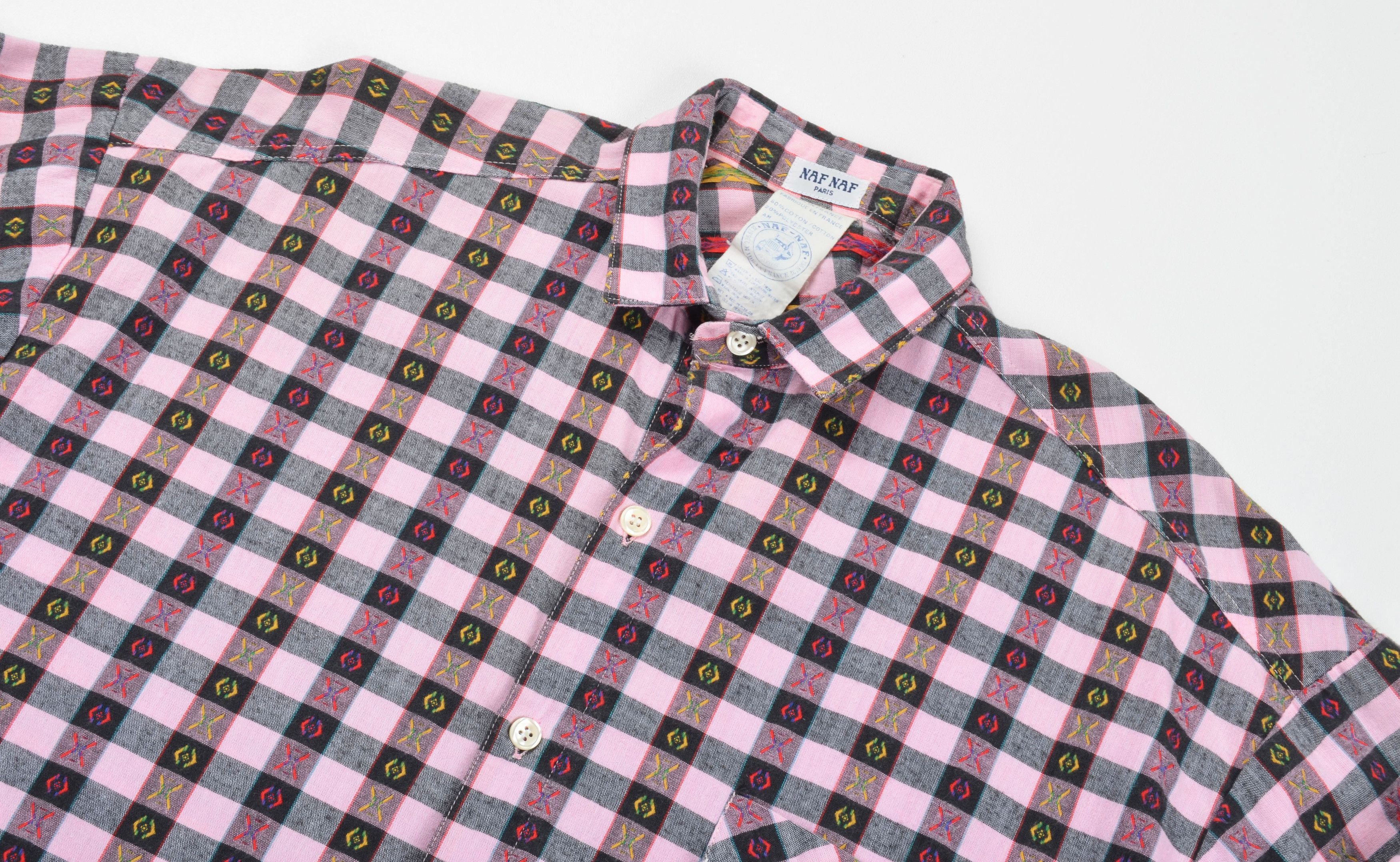 Vintage Vintage Naf Naf Paris 90's Checkered Long Sleeve Shirt Size US L / EU 52-54 / 3 - 2 Thumbnail