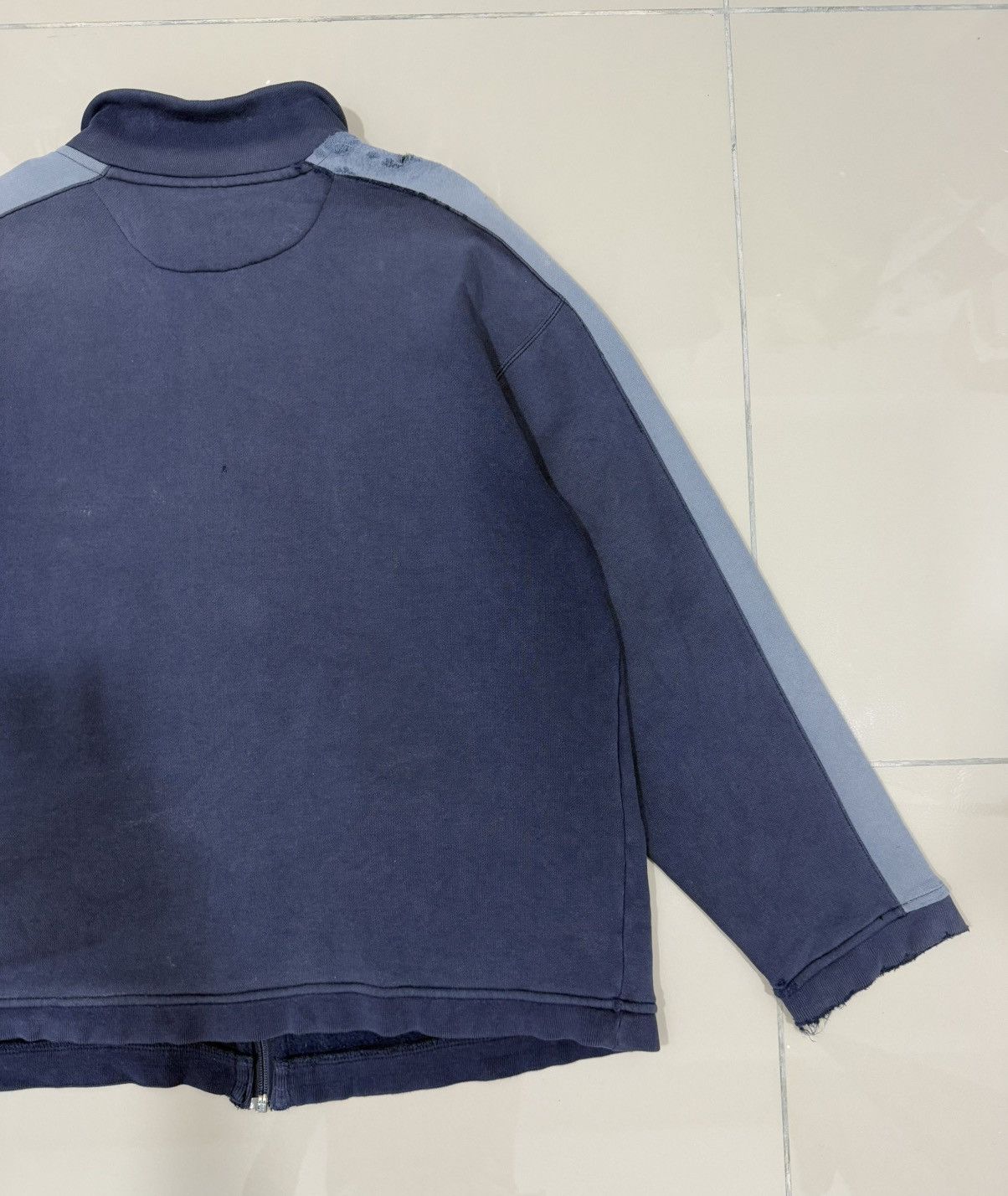 Nike × Vintage Trashed Nike Zipper Sweater Size US M / EU 48-50 / 2 - 9 Thumbnail