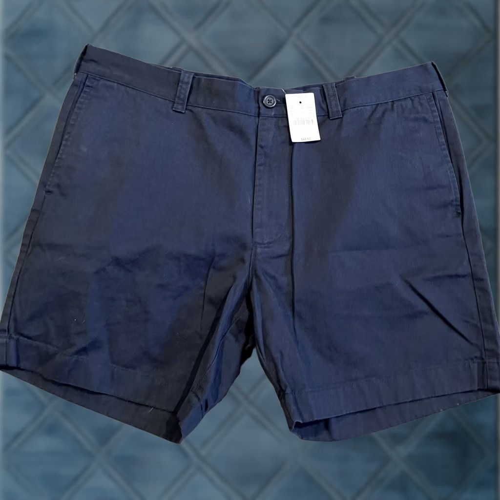 J.Crew J CREW Reade Flat Front Navy Stretch Cotton Shorts 38" Waist 7" Inseam NWT Size US 38 / EU 54 - 1 Thumbnail