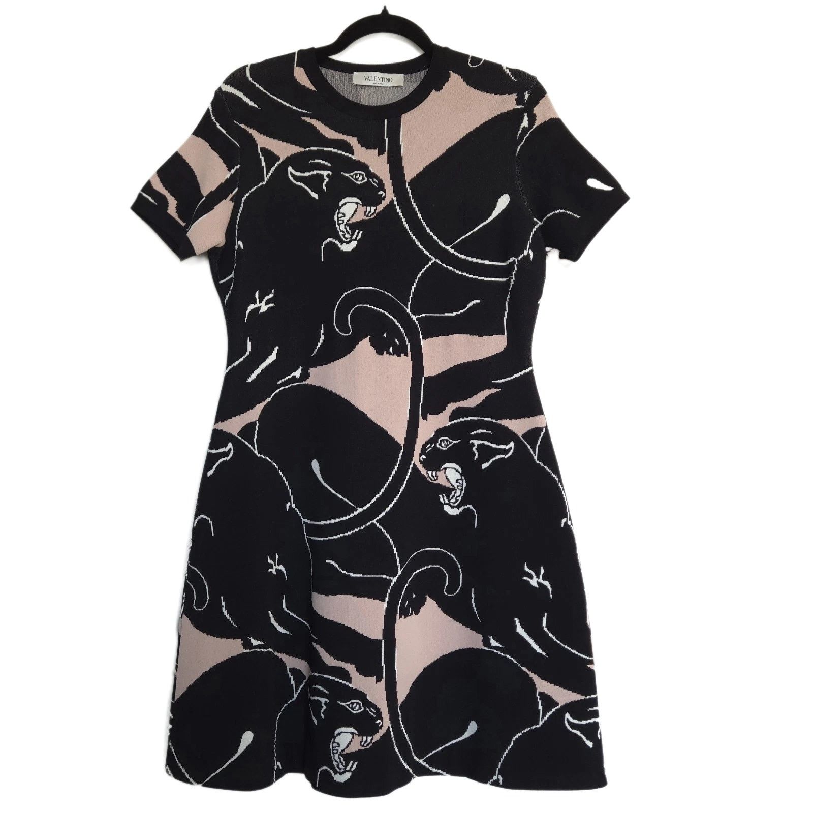 Valentino Valentino Pink Knit Panther Knee-Length Dress, IT 36 Size XS / US 0-2 / IT 36-38 - 1 Thumbnail