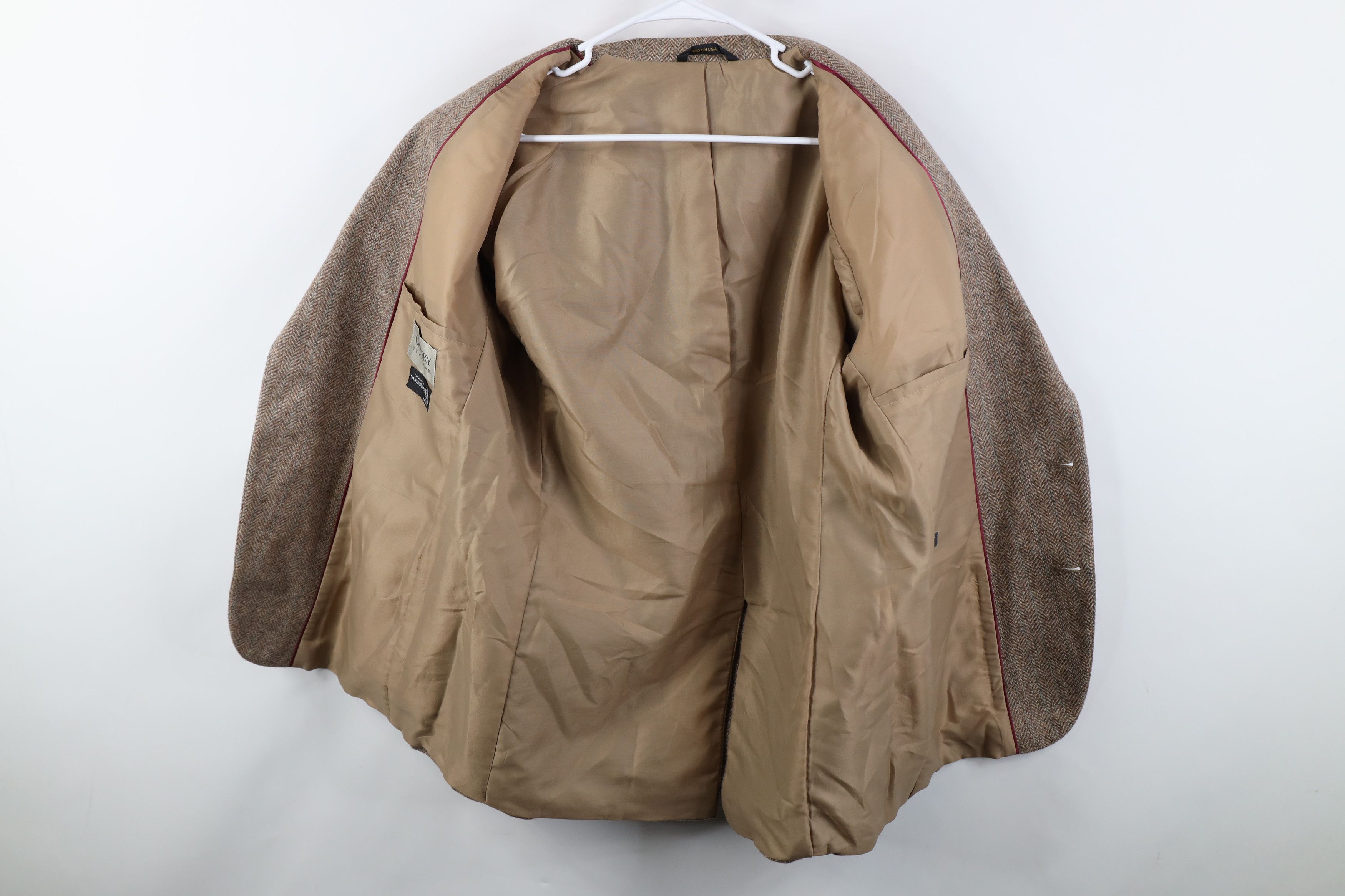 Vintage Vintage 90s Herringbone Suede Patch Suit Blazer Jacket USA Size US XXL / EU 58 / 5 - 9 Thumbnail