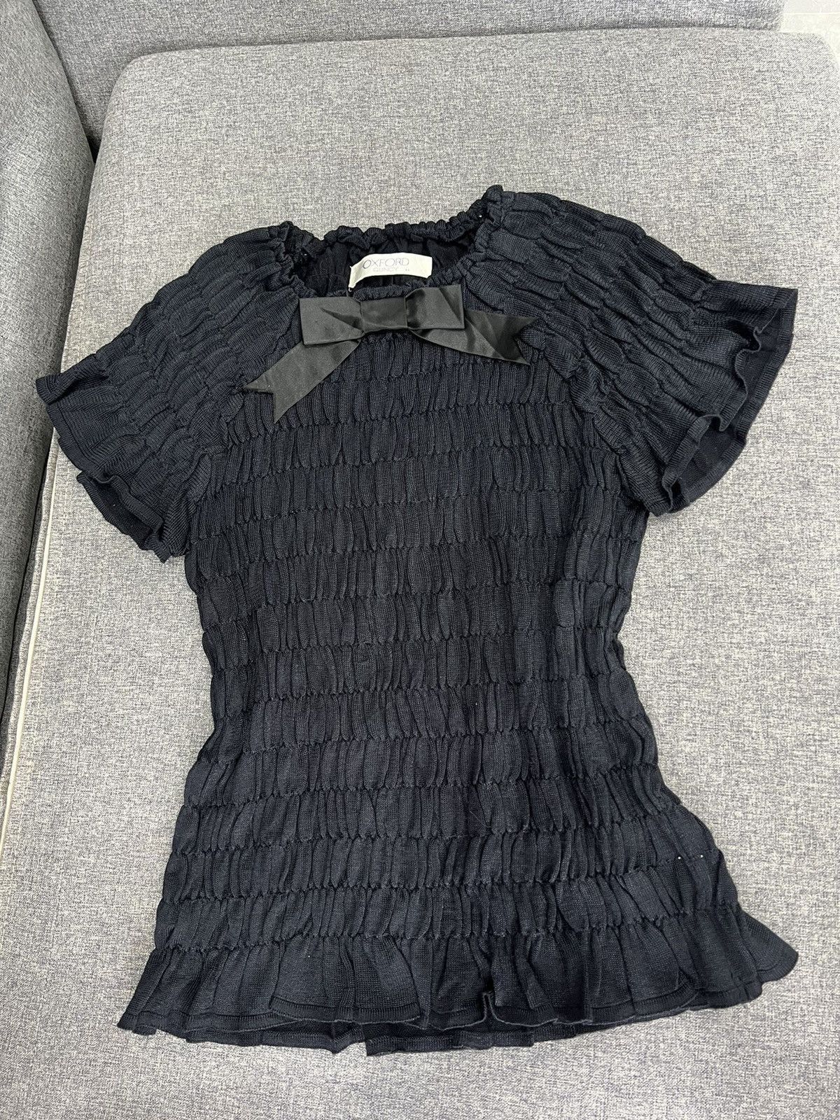 Miu Miu Big bow ruffled stretchy top 💖🎀 Size M / US 6-8 / IT 42-44 - 3 Thumbnail
