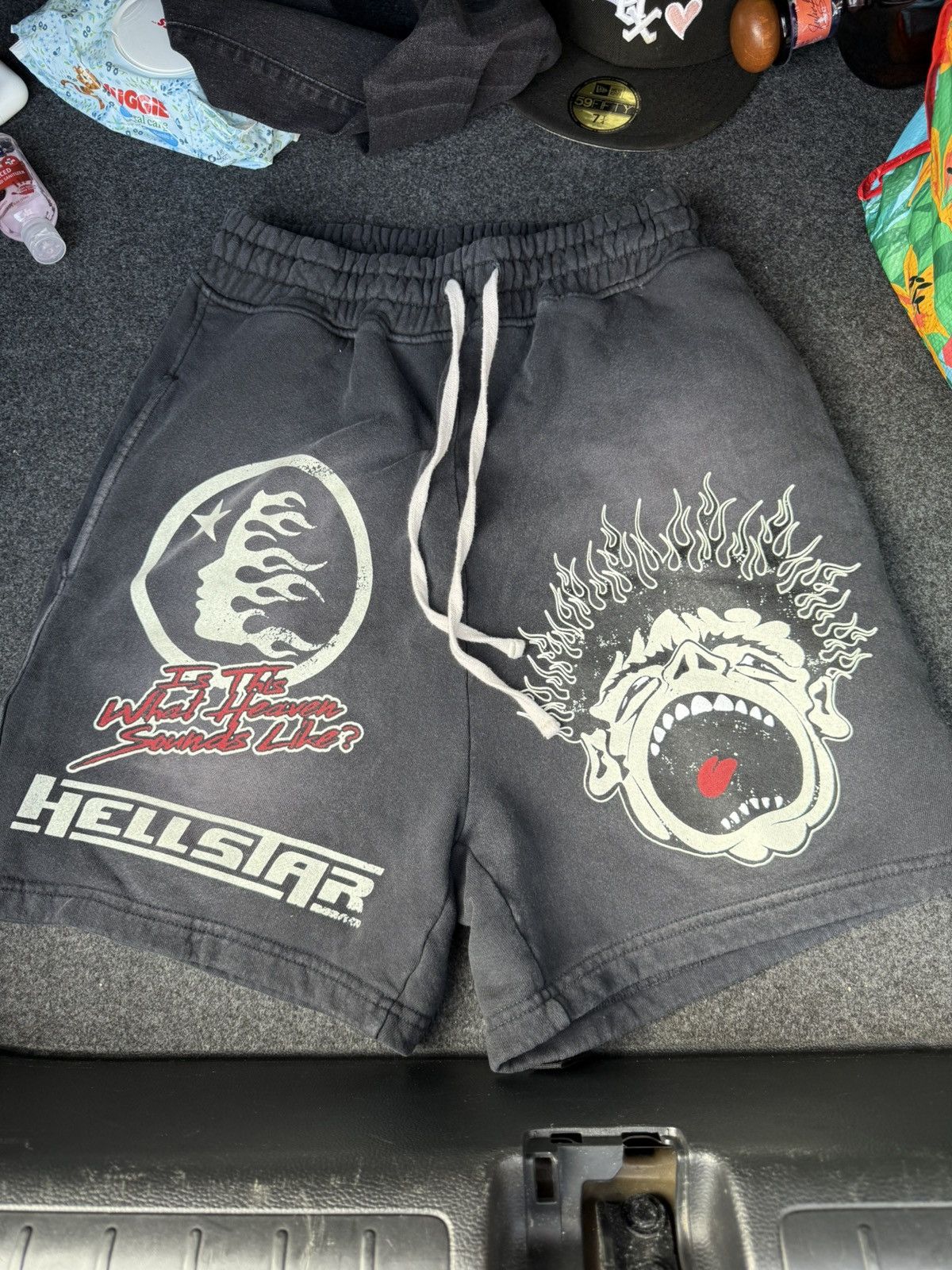 HELLSTAR Hellstar Records Sweatshorts Vintage Black Size US 30 / EU 46 - 1 Thumbnail