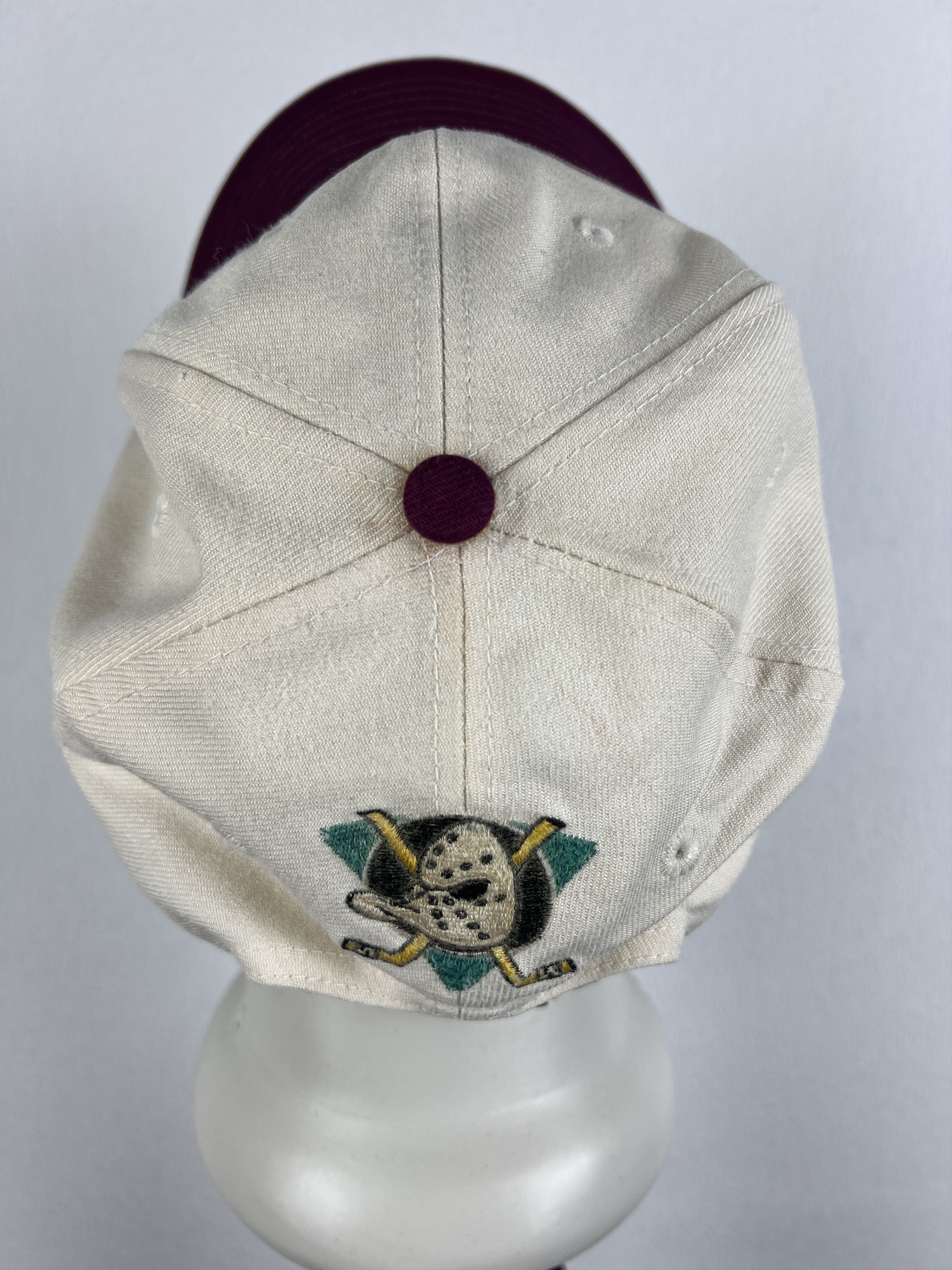 Apex One Vintage 90's Anaheim Mighty Ducks NHL Snapback Adult Cap Hat Size ONE SIZE - 6 Thumbnail