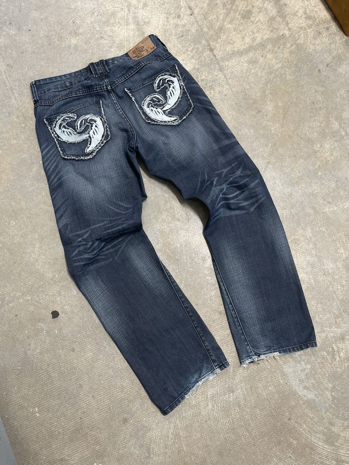 Vintage Big Train Embroidered Eagle Japanese Denim Jeans Size W29 main image 0