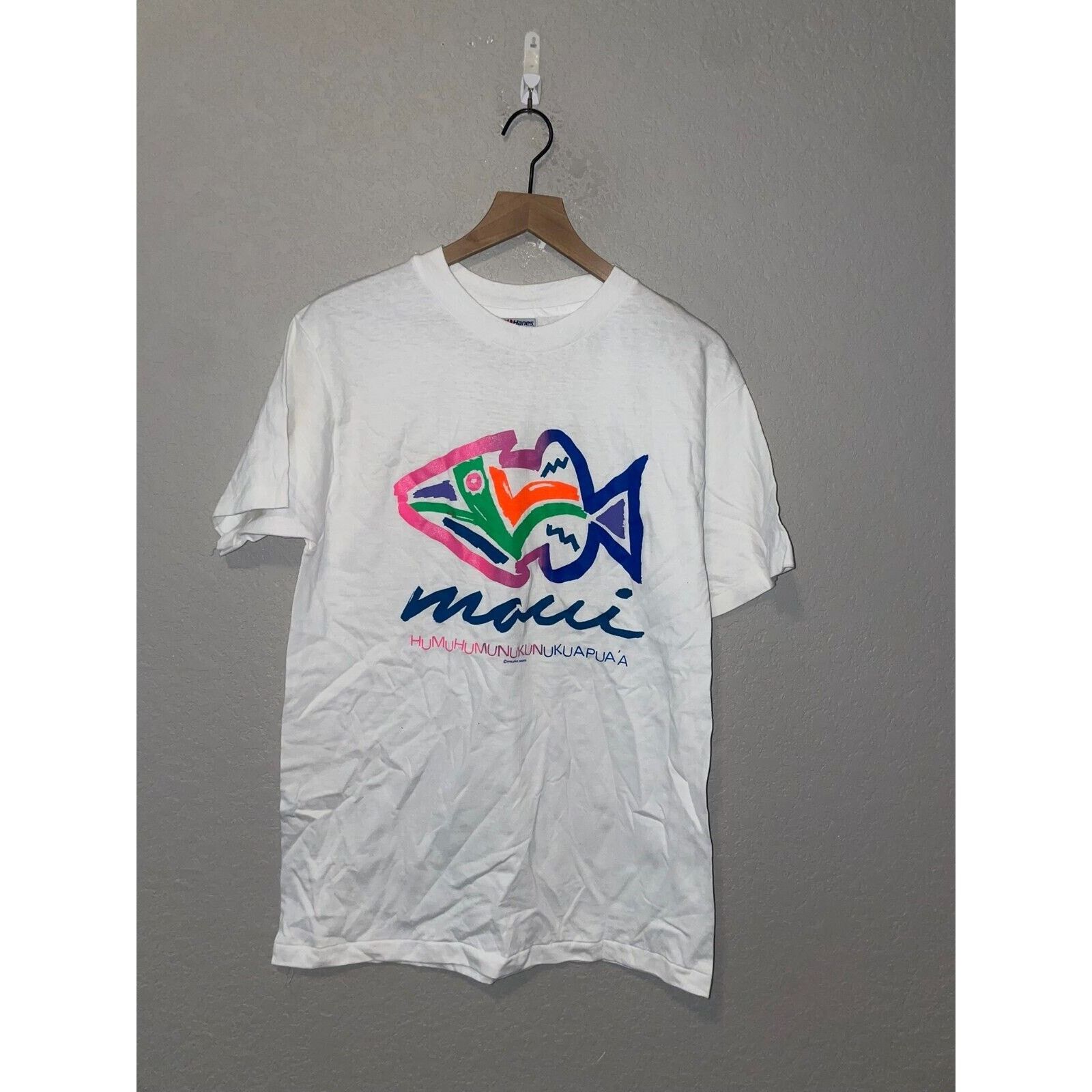 Hanes Vintage Hawaii Shirt Maui Humuhumunukunukuapua'a Fish 80s L Size US L / EU 52-54 / 3 - 1 Thumbnail