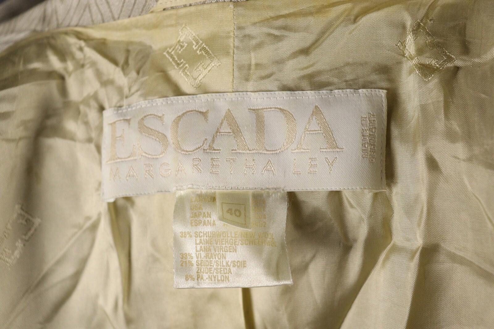 Escada Escada by Margaretha Ley Beige Wool Stripe Jacket Size 40 Size M / US 6-8 / IT 42-44 - 9 Thumbnail