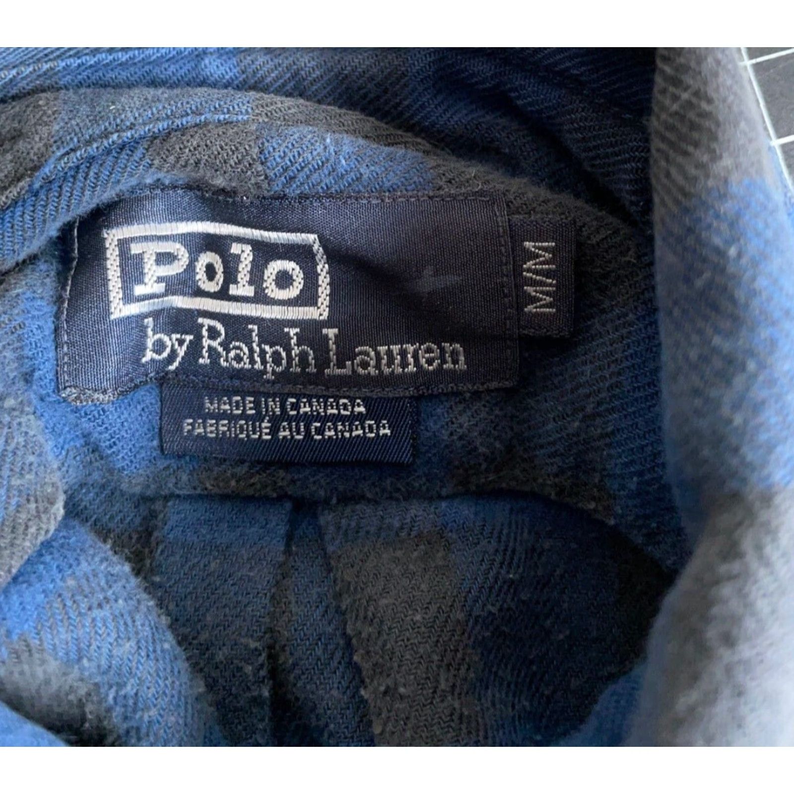 Polo Ralph Lauren VINTAGE Polo Ralph Lauren Flannel Shirt Adult Medium Blue Black Buffalo Plaid Oversized 80s Womens Size M / US 6-8 / IT 42-44 - 4 Thumbnail