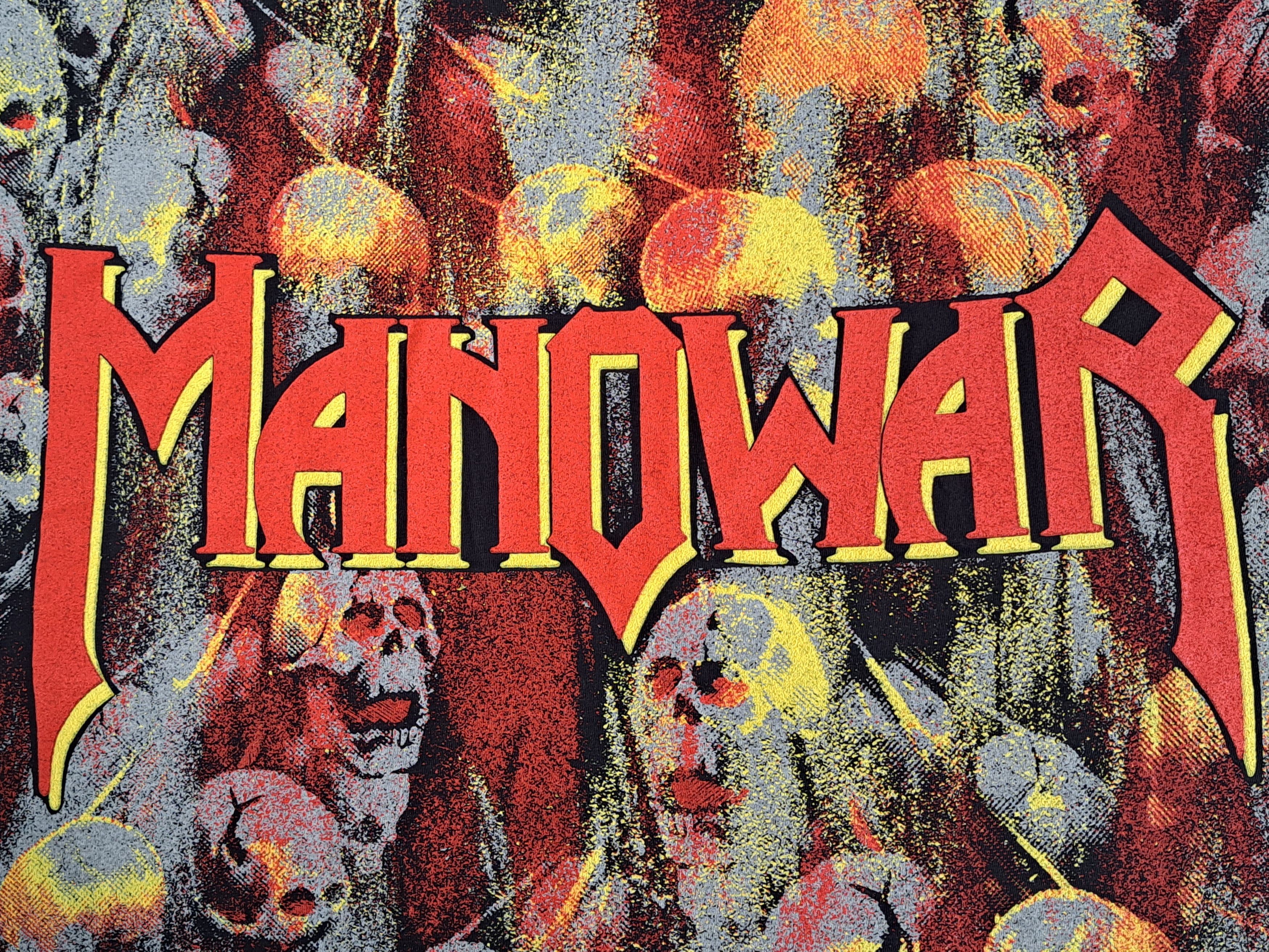 Band Tees Vintage 90s MANOWAR all-over print T-shirt. Size XL. Size US XL / EU 56 / 4 - 14 Thumbnail