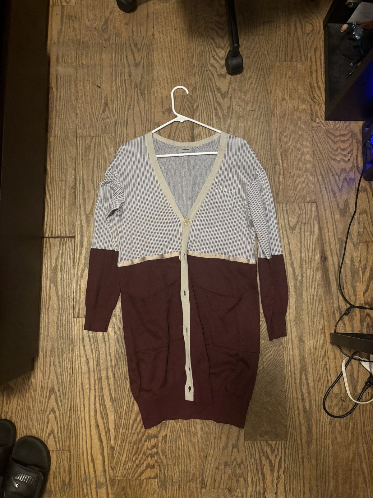 Undercover undercover burgundy and white striped cardigan Size US S / EU 44-46 / 1 - 1 Thumbnail