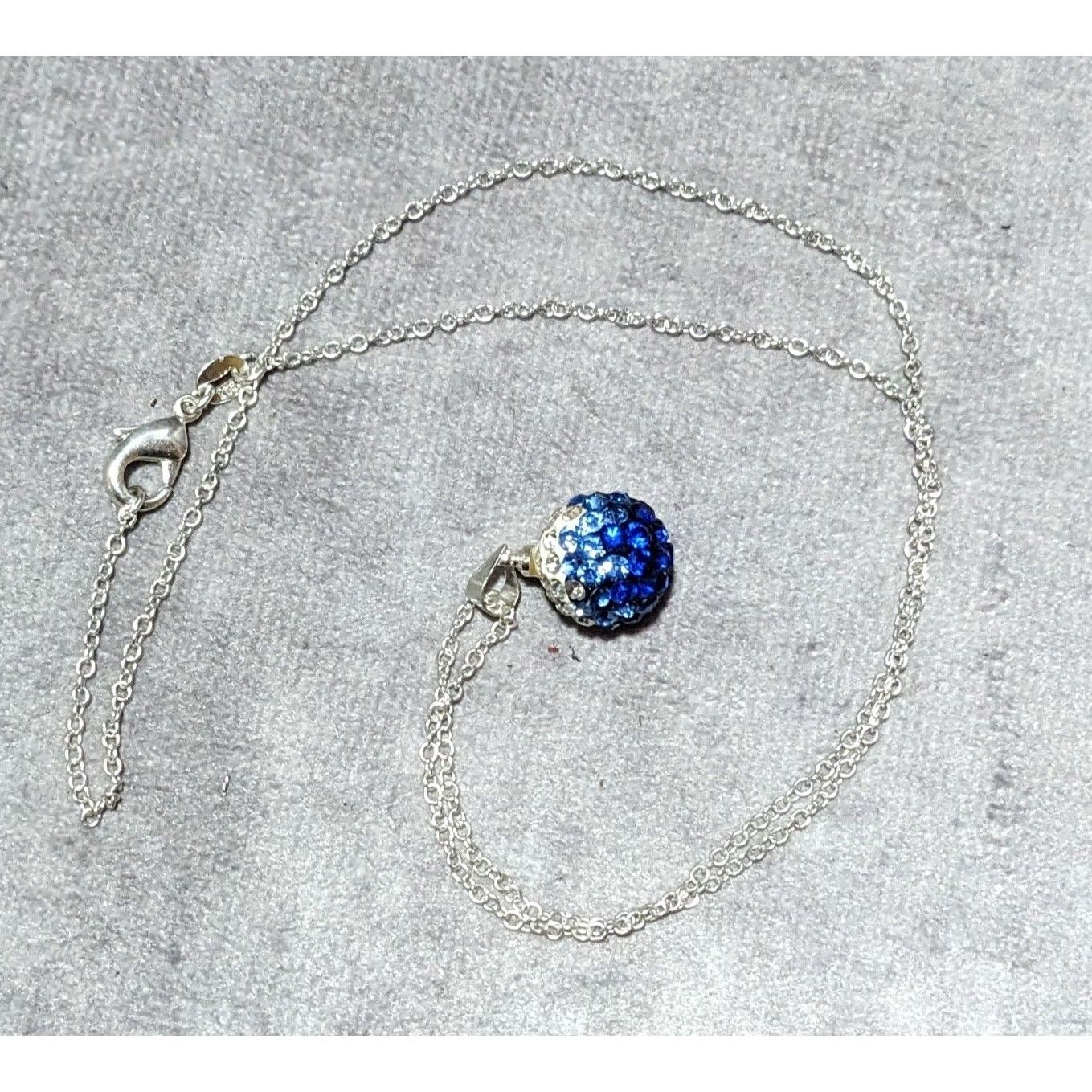 Other Sterling Blue And White Rhinestone Pendant Necklace Size ONE SIZE - 6 Thumbnail
