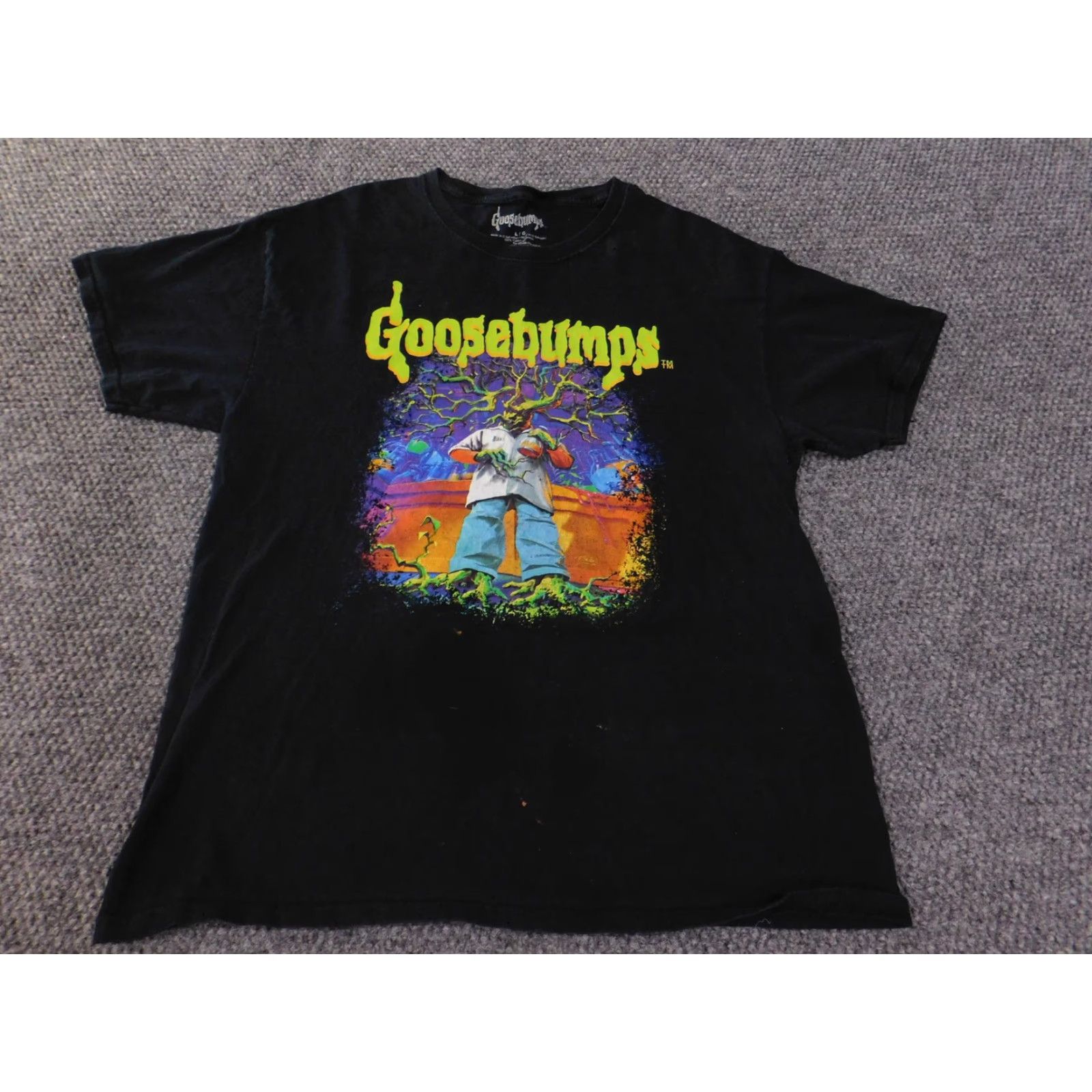 Vintage VINTAGE Goosebumps Shirt Mens Large Black Horror R L Stine Graphic Tee 2000s Shirt Mens Large Black Glow in the Dark Size US L / EU 52-54 / 3 - 2 Thumbnail