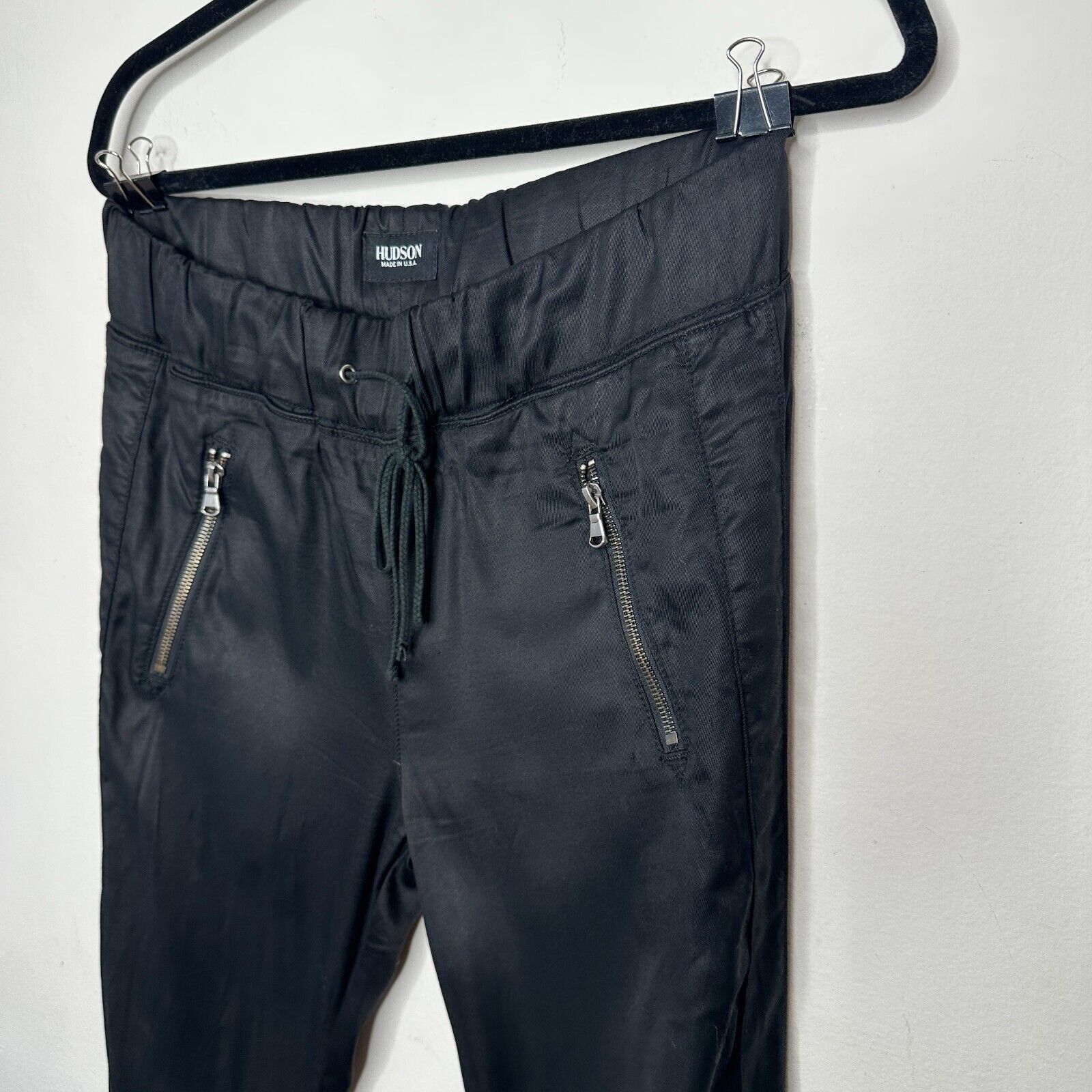 Hudson Revolve Hudson Katie Crop Black Jogger Zip Pocket Pants 26 Size 26" / US 2 / IT 38 - 3 Thumbnail