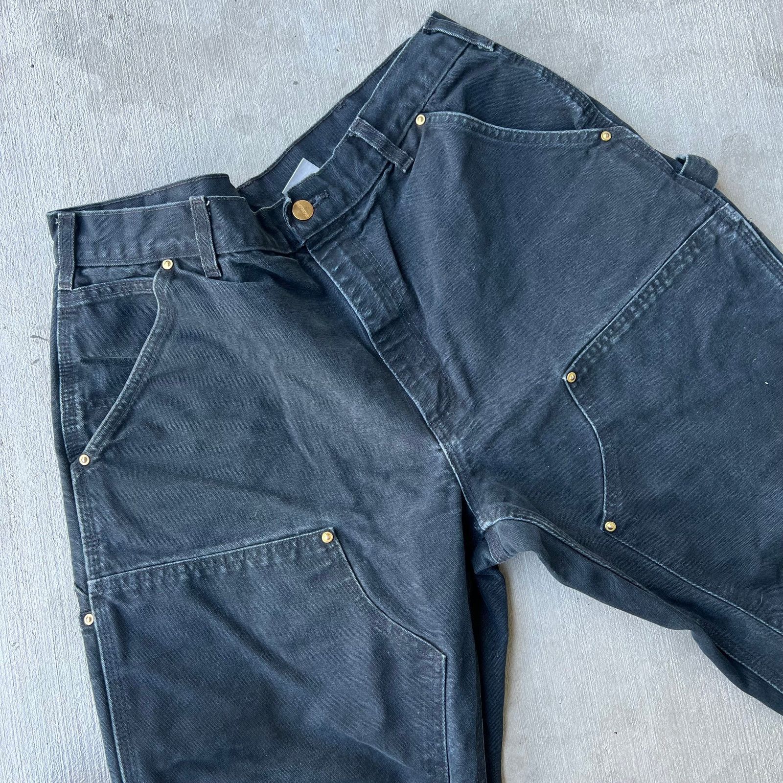 Carhartt × Vintage Carhartt faded black double knee work wear carpenter pants Size US 33 - 8 Thumbnail
