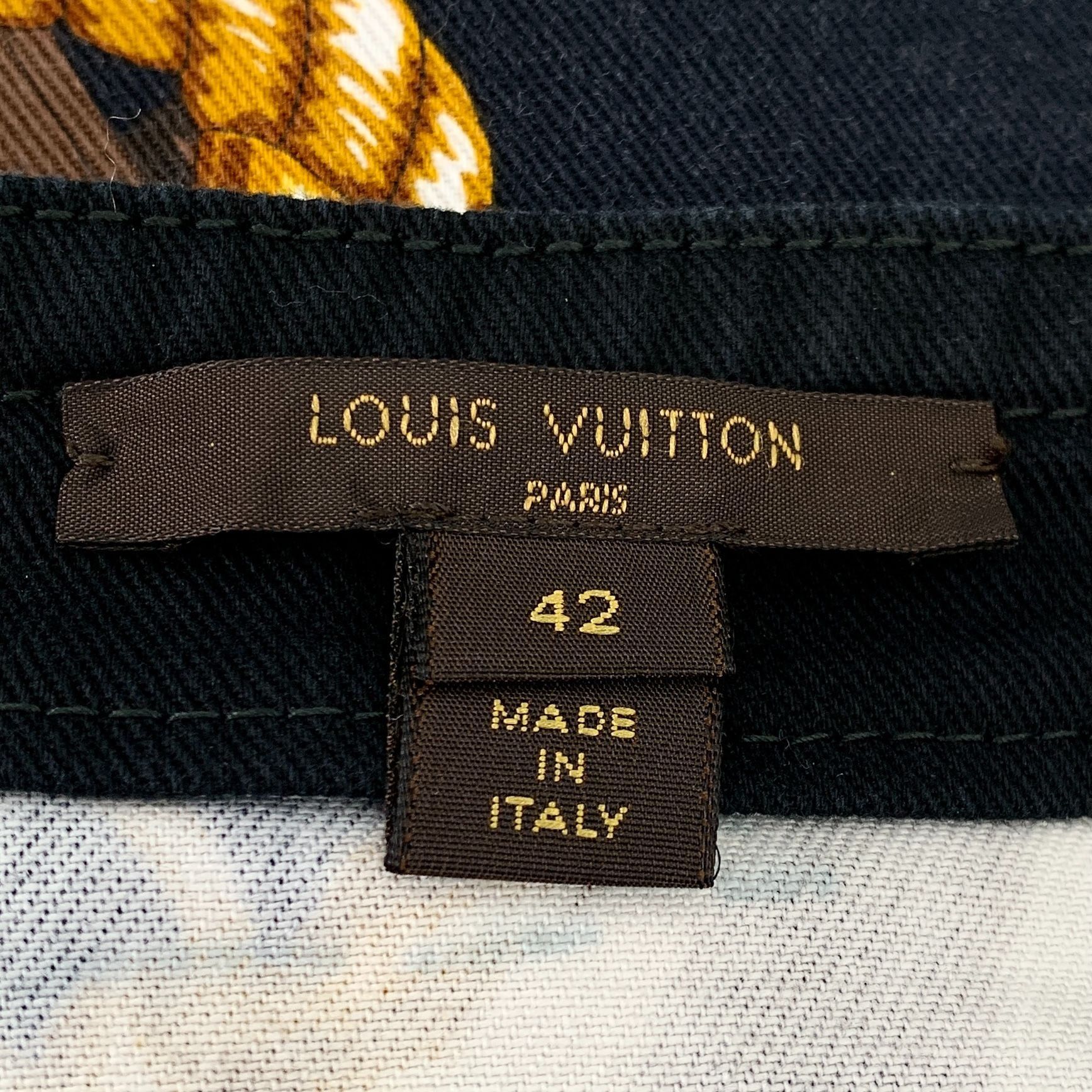 Louis Vuitton Louis Vuitton Womens Chain Print Belt Skirt Size 42 Cotton B Size 42" / US 20 - 2 Thumbnail