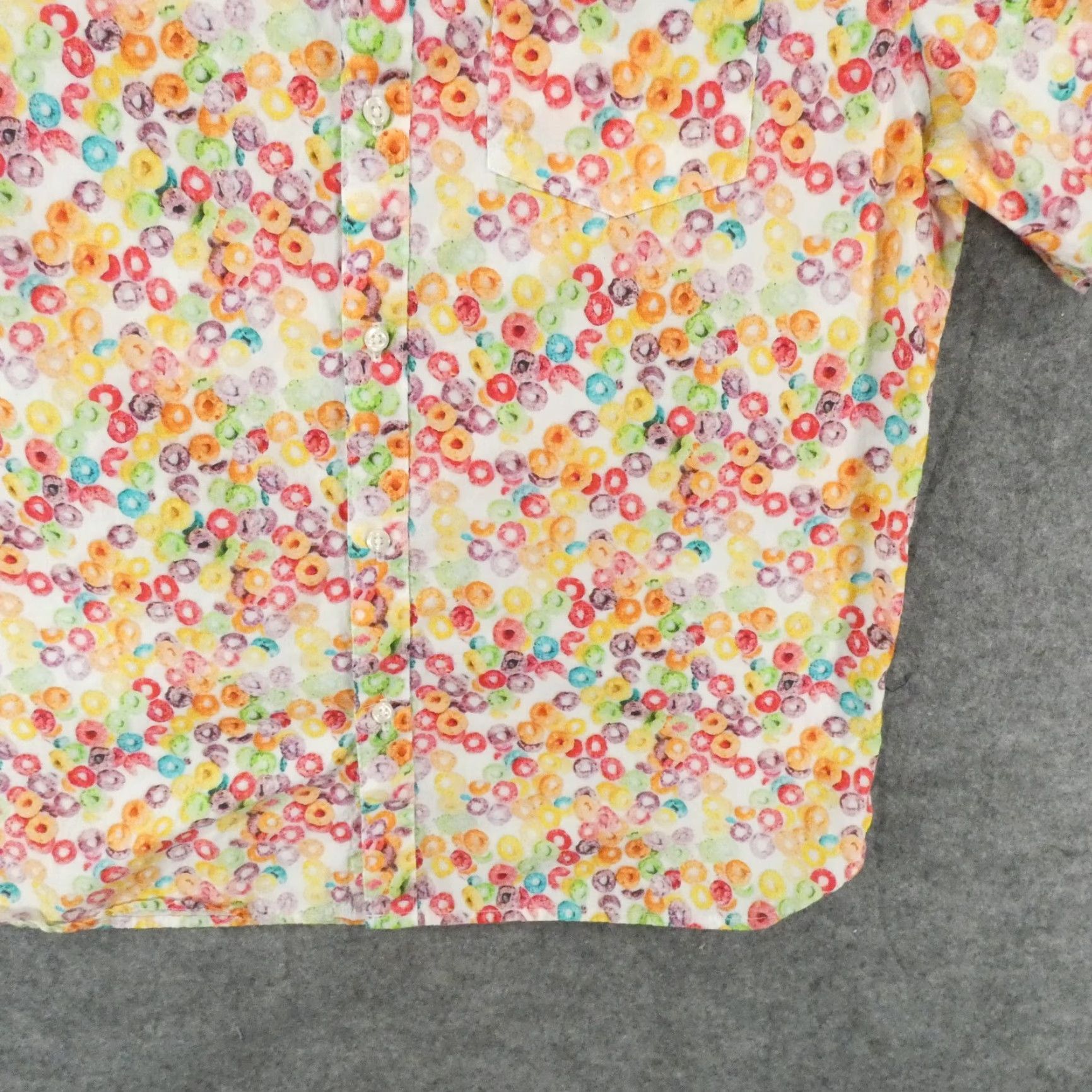 Chubbies Chubbies The Nutter Shirt Mens Large Short Sleeve Button Up Fruit Loop Multicolor Cotton Button-Down Pockets Mens Size US L / EU 52-54 / 3 - 5 Thumbnail