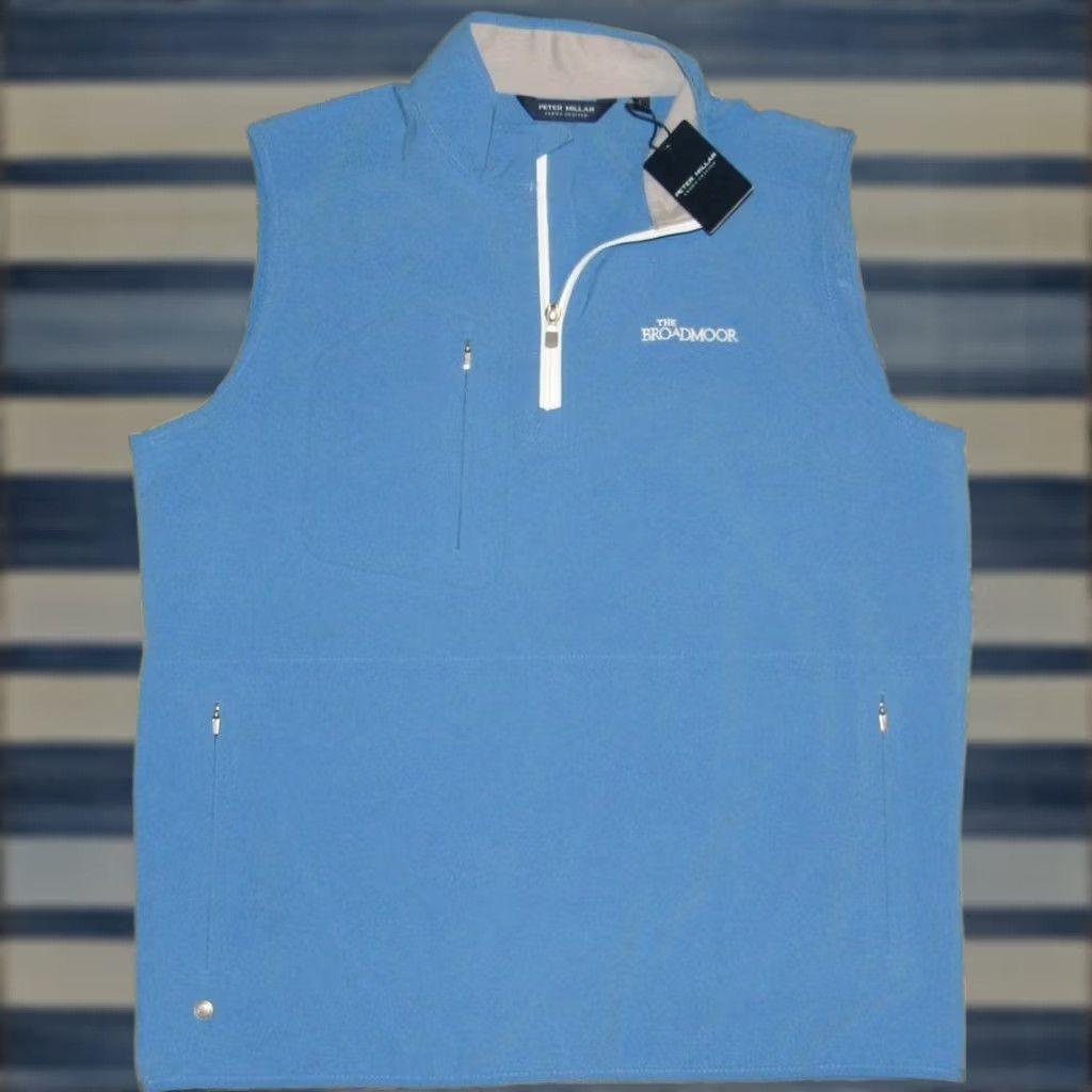 Peter Millar PETER MILLAR Crown Crafted Flex Adapt Vest The Broadmoor Resort Large NWT Vest Mens L Blue 80% Polyester 20% Spandex Size US L / EU 52-54 / 3 - 1 Thumbnail