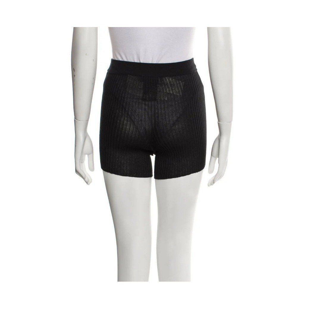 Cecilie Bahnsen Cecilie Bahnsen Imona Black Ribbed Knit High Waist Shorts Size 34" / US 12 / IT 48 - 3 Thumbnail