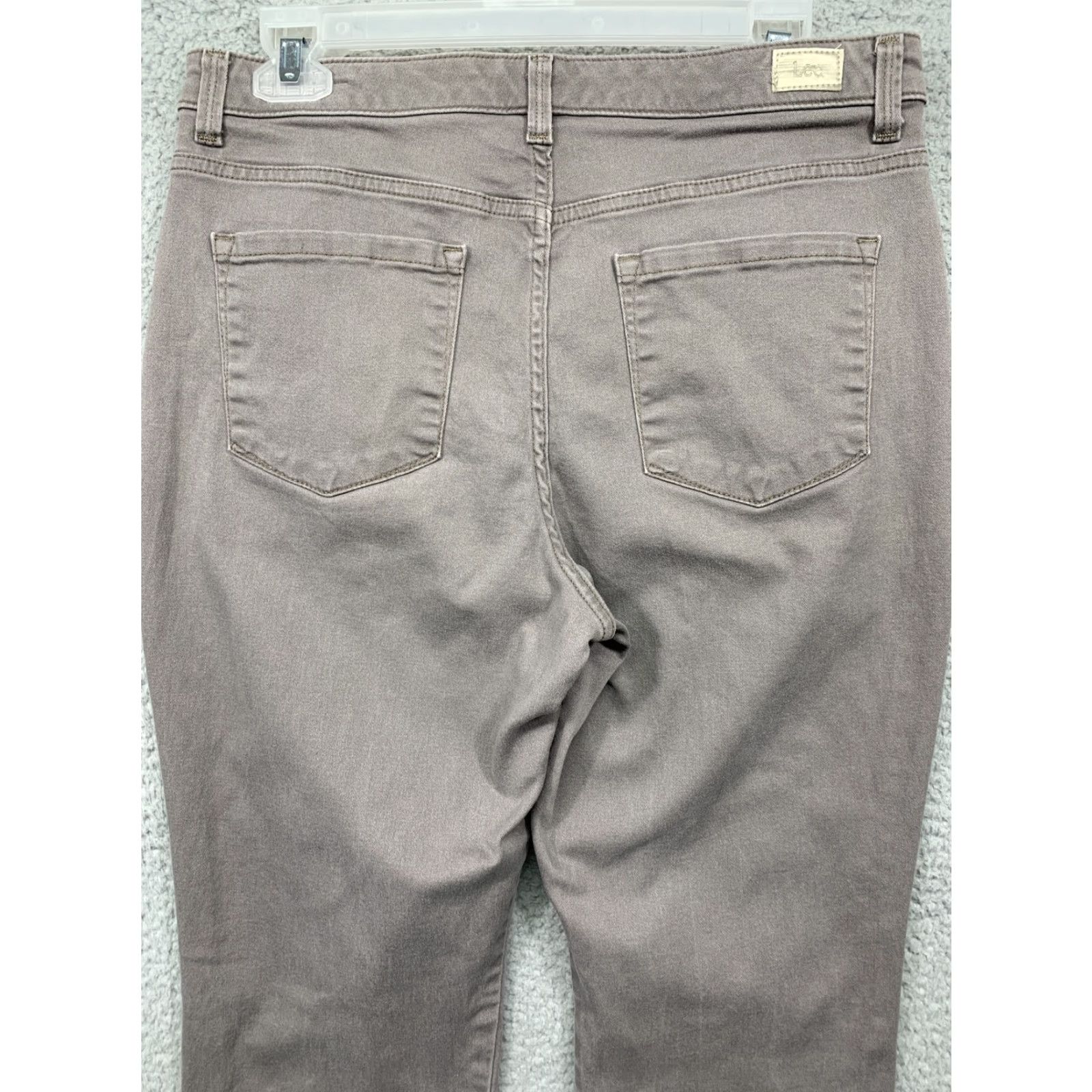 Lee Lee Women's Denim Pants 12M Slim Straight Leg High Rise Light Brown 5-Pocket Jeans Size 34" / US 12 / IT 48 - 5 Thumbnail
