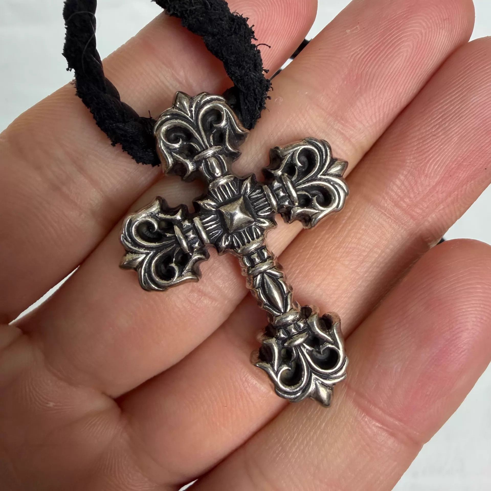 Chrome Hearts Chrome Hearts Leather Flame Cross Necklace M New Size ONE SIZE - 2 Thumbnail