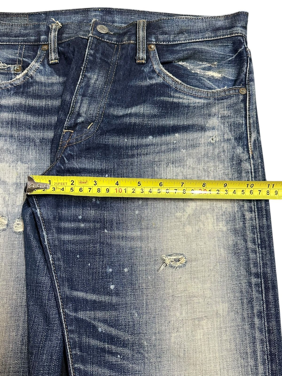 Japanese Brand Vintage Japanese Brand Blue Faded Wash Distressed Jeans Size US 32 / EU 48 - 14 Thumbnail