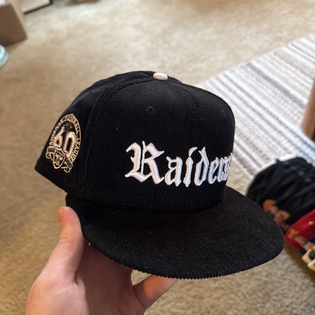 New Era 7 5/8 Raider 60th Anniversary Corduroy 59fifty Fitted Hat Size ONE SIZE - 1 Thumbnail