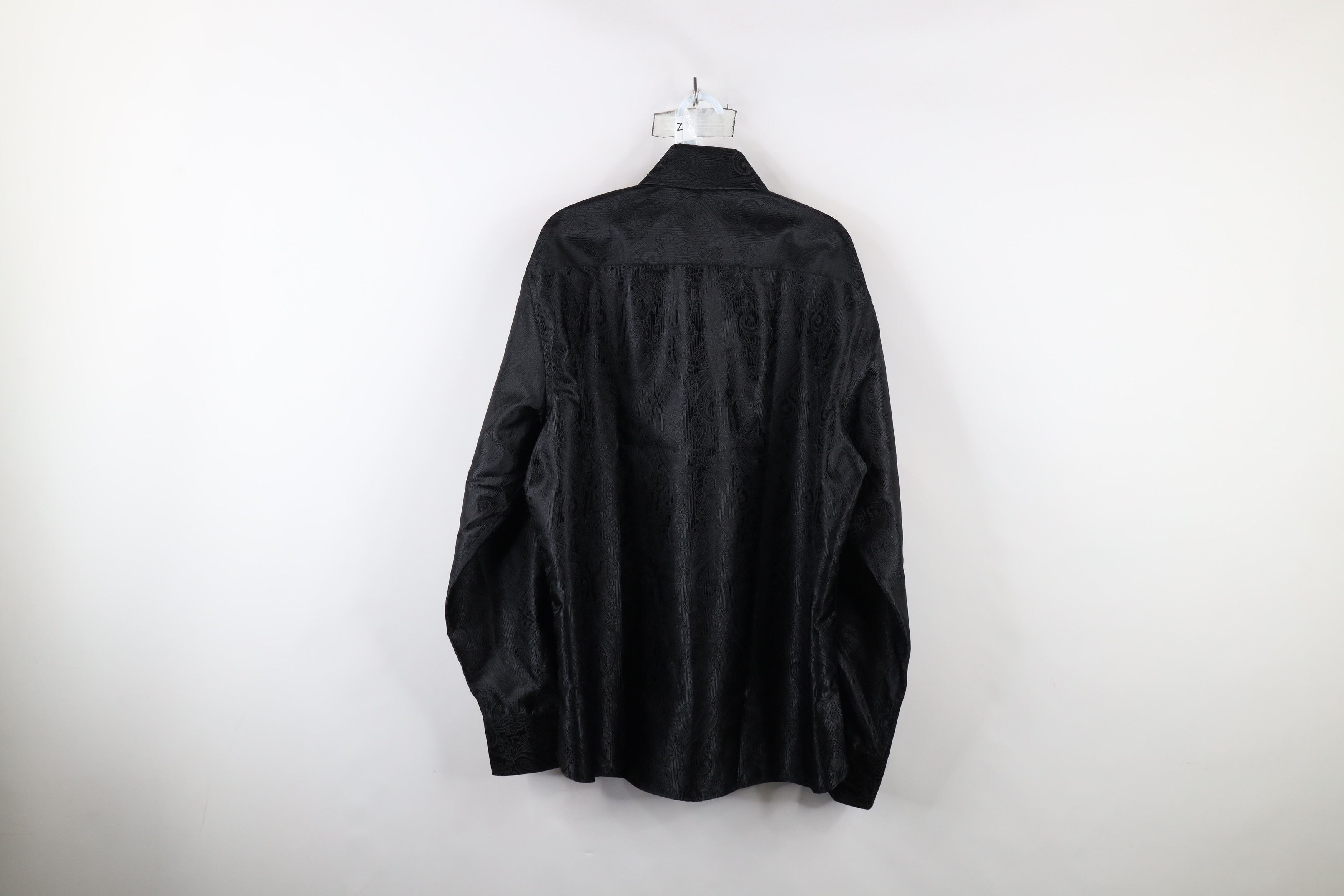 Vintage Vintage 90s Streetwear Paisley Collared Button Shirt Black Size US XL / EU 56 / 4 - 10 Thumbnail