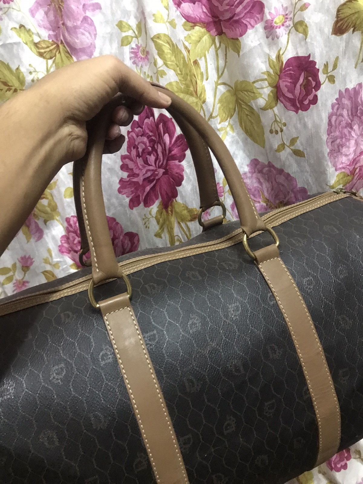 Christian Dior Monsieur Authentic Christian Dior Brown Honeycomb Camvas Travel Bag Size ONE SIZE - 5 Thumbnail