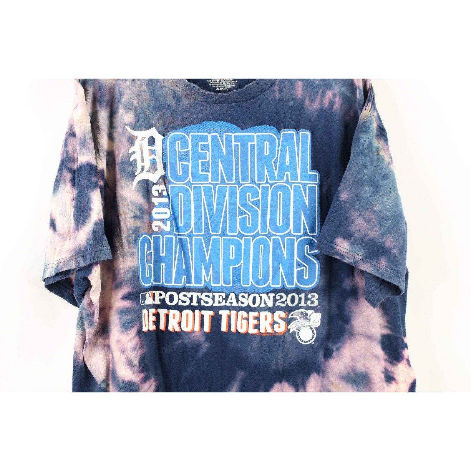 Vintage MLB Acid Wash Spell Out Detroit Tigers Baseball T-Shirt Size US XL / EU 56 / 4 - 4 Thumbnail