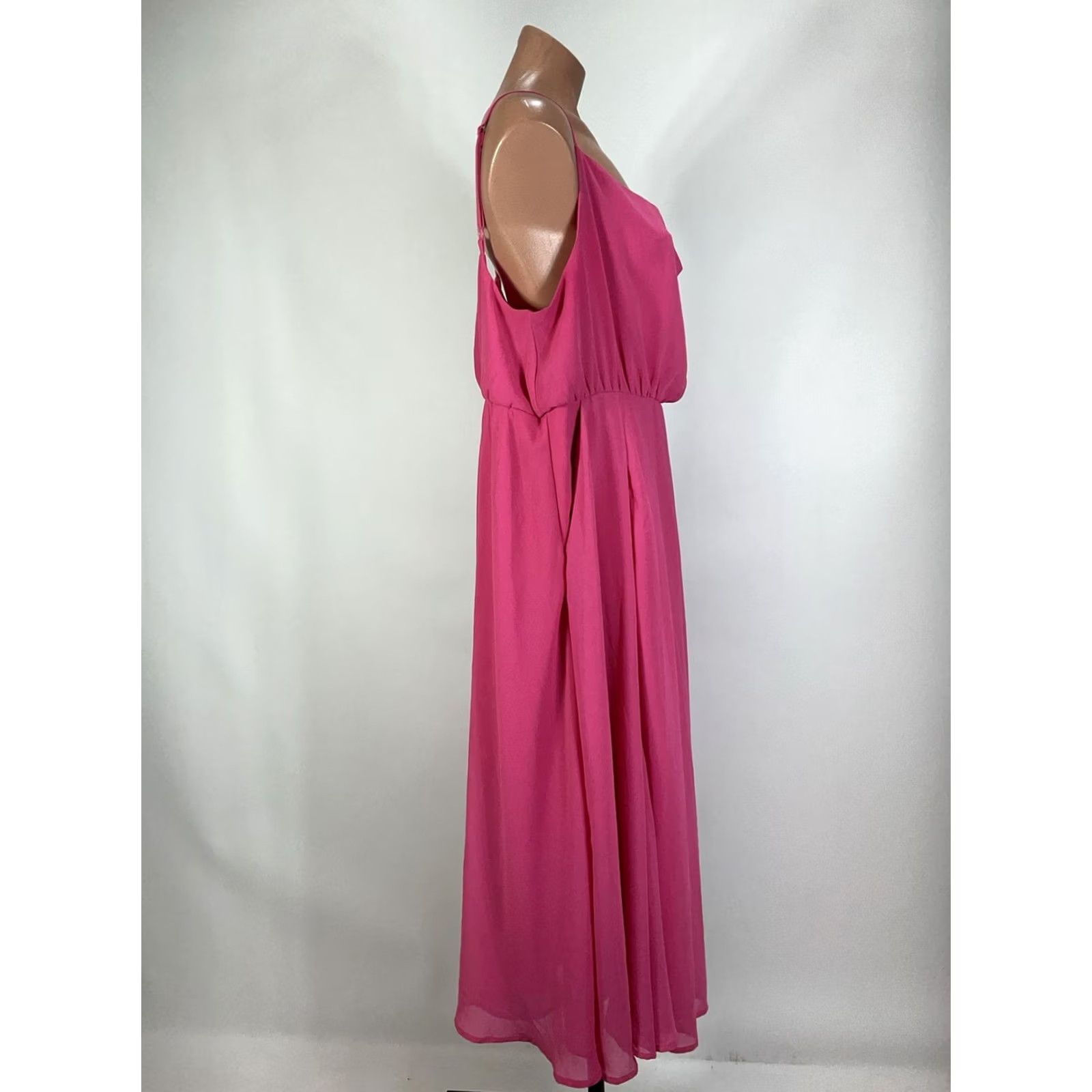 Torrid Torrid Pink 0X Maxi Chiffon Cowl Neck Pleated Dress Sundress Spaghetti Strap Size XL / US 12-14 / IT 48-50 - 5 Thumbnail