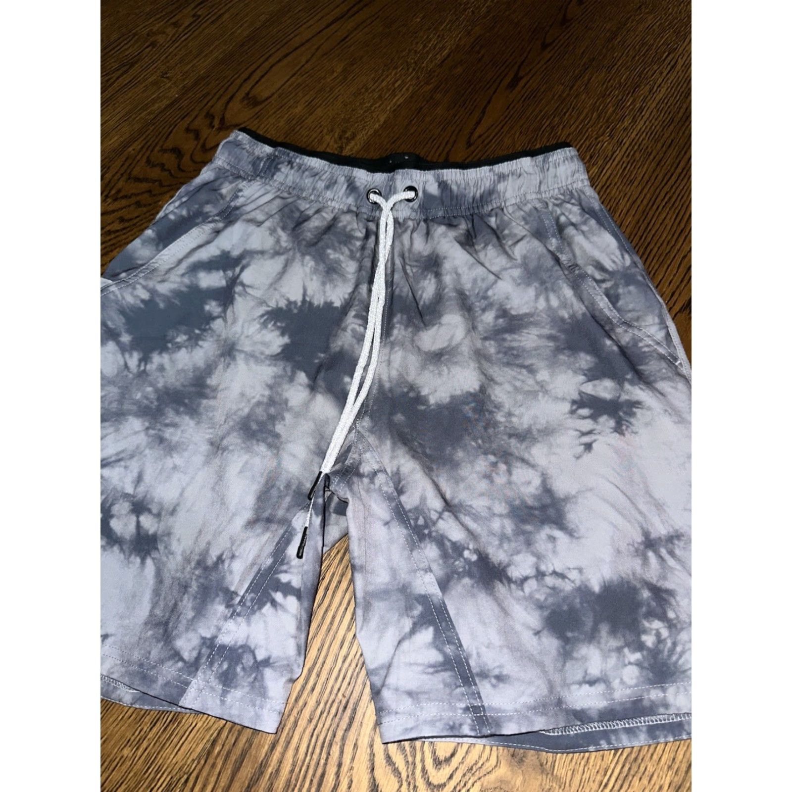Asics BYLT Mens S 6" Active Training Shorts Drawstring Lined Cloud Dye Gray Polyester Spandex Athletic Pockets Lightweight Easy Care Size US 29 - 5 Thumbnail