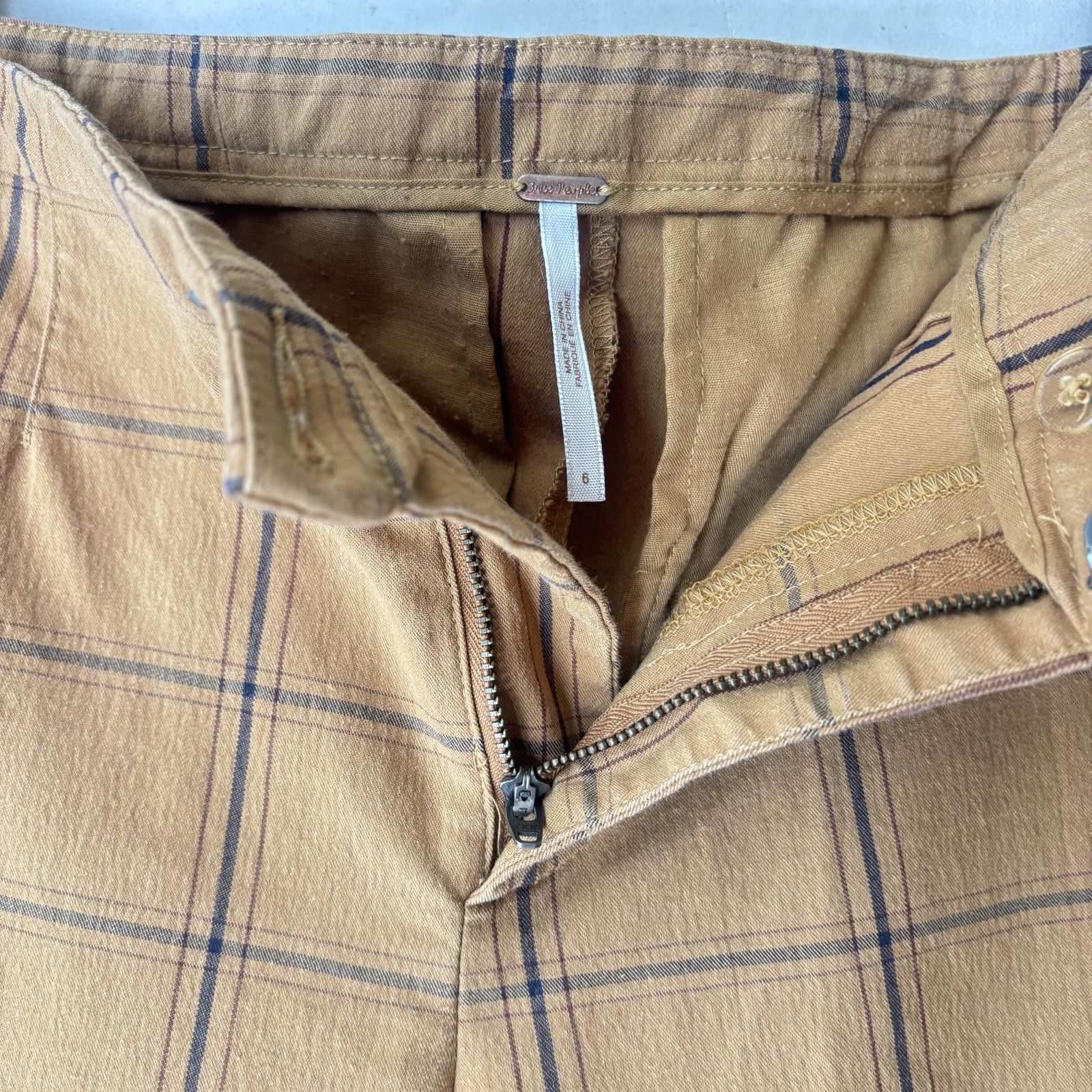 Free People Free People Pants in Mustard Plaid Size 28" / US 6 / IT 42 - 4 Thumbnail
