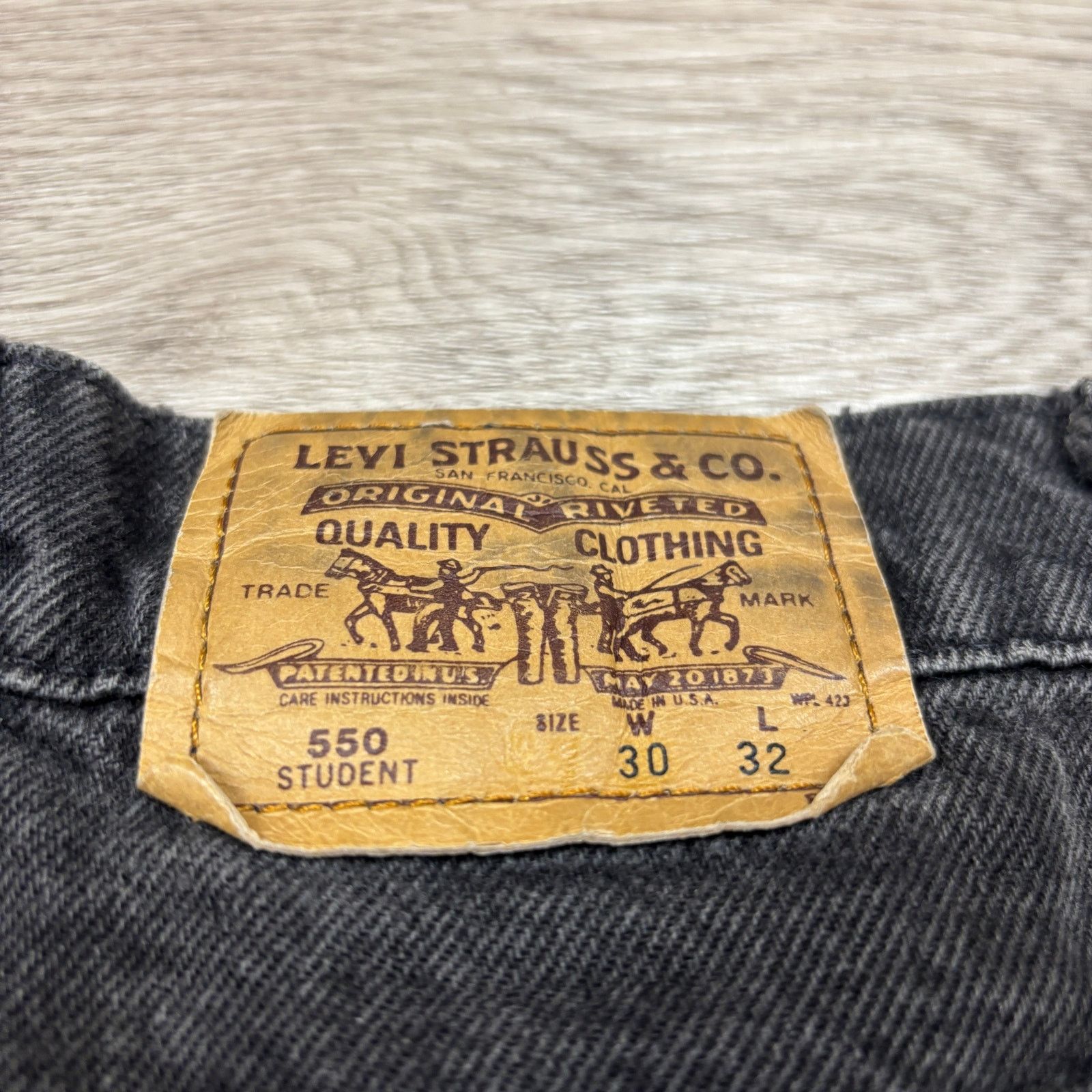 Levi's × Vintage Vintage 90s Levi's 550 Student Relaxed Black Jeans 30x32 Size US 30 / EU 46 - 5 Thumbnail