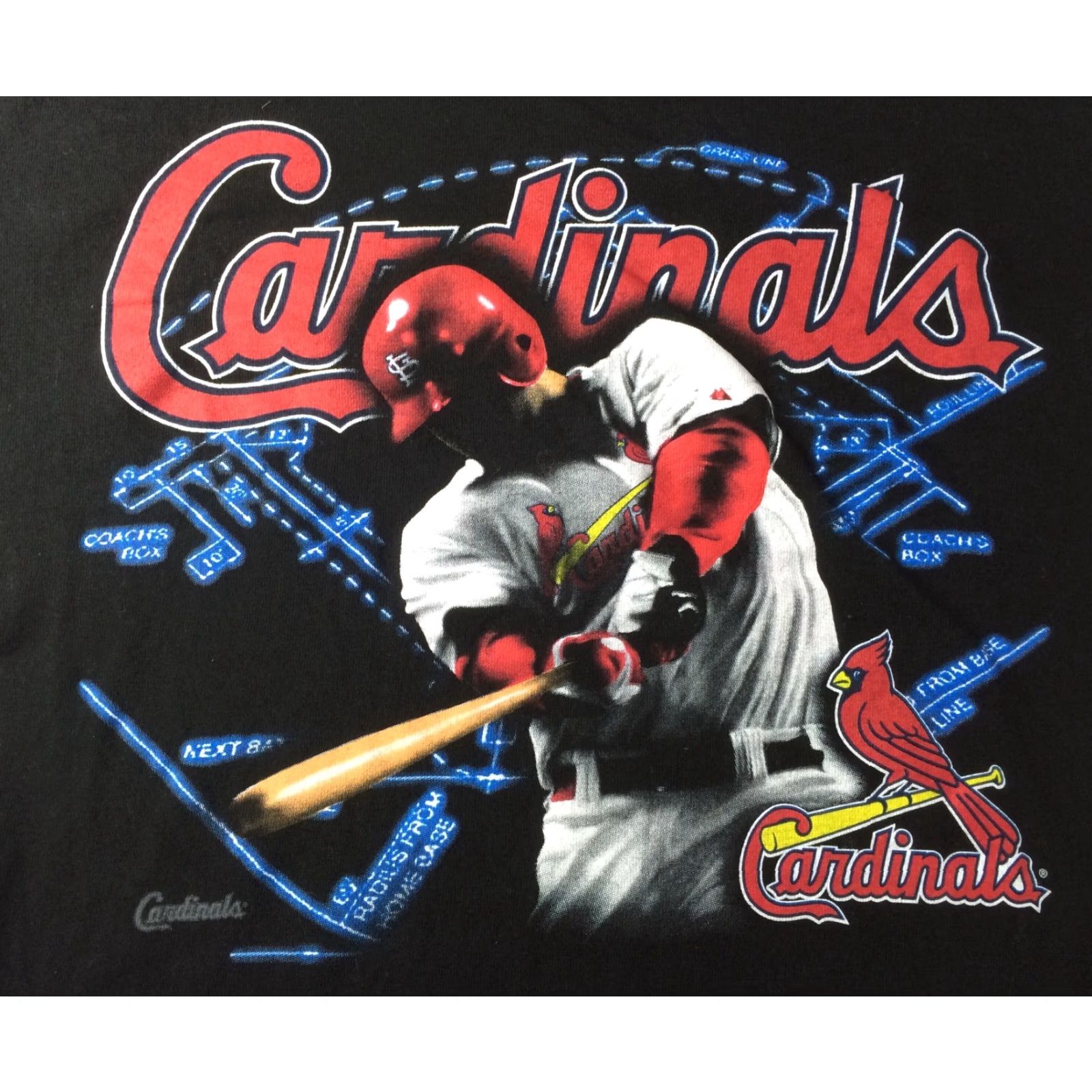 MLB VINTAGE St Louis Cardinals Swinging Bat T Shirt Sz M NWOT Black Genuine Merchandise MLB Size US M / EU 48-50 / 2 - 2 Thumbnail