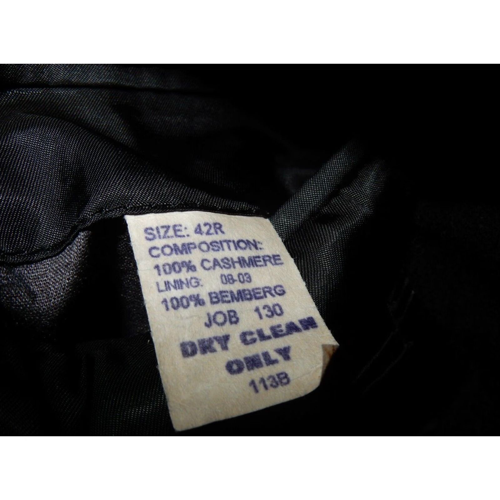 Jos. A. Bank VINTAGE Jos A. Bank Men's 100% Cashmere Sport Coat Blazer Size 42R Black Classic Formal Size 42R - 7 Thumbnail
