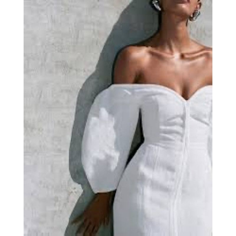 Mara Hoffman Mara Hoffman Leonara puff sleeve midi dress white size 00 Size XXS / US 00 / IT 34 - 2 Thumbnail