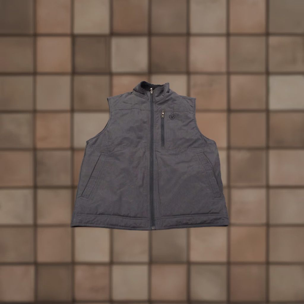 Ariat Ariat Vest Jacket Mens S Gray Puffer Quilted Lined Lightweight Windproof Pockets Zip Full Zip Outdoor 90s Theme Size US S / EU 44-46 / 1 - 1 Thumbnail