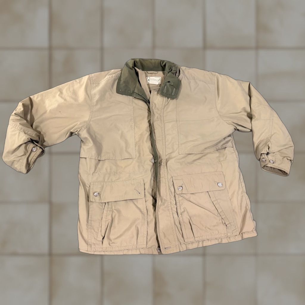 Vintage VINTAGE LL Bean Jacket Mens XL Beige Outdoor Hiking Field Coat 70s Lined Tan Bomber Jacket Size US XL / EU 56 / 4 - 1 Thumbnail