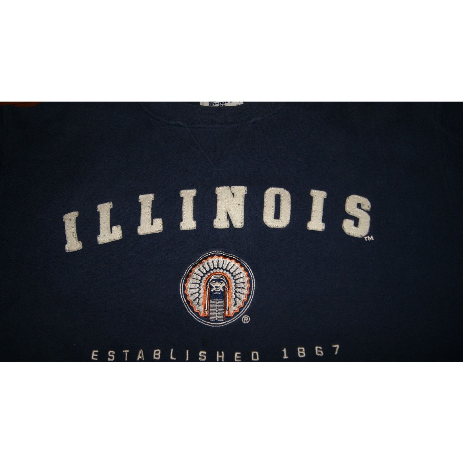 Lee VTG ILLINOIS FIGHTING CHIEF Embroidered Mens M Sweatshirt Size US M / EU 48-50 / 2 - 3 Thumbnail