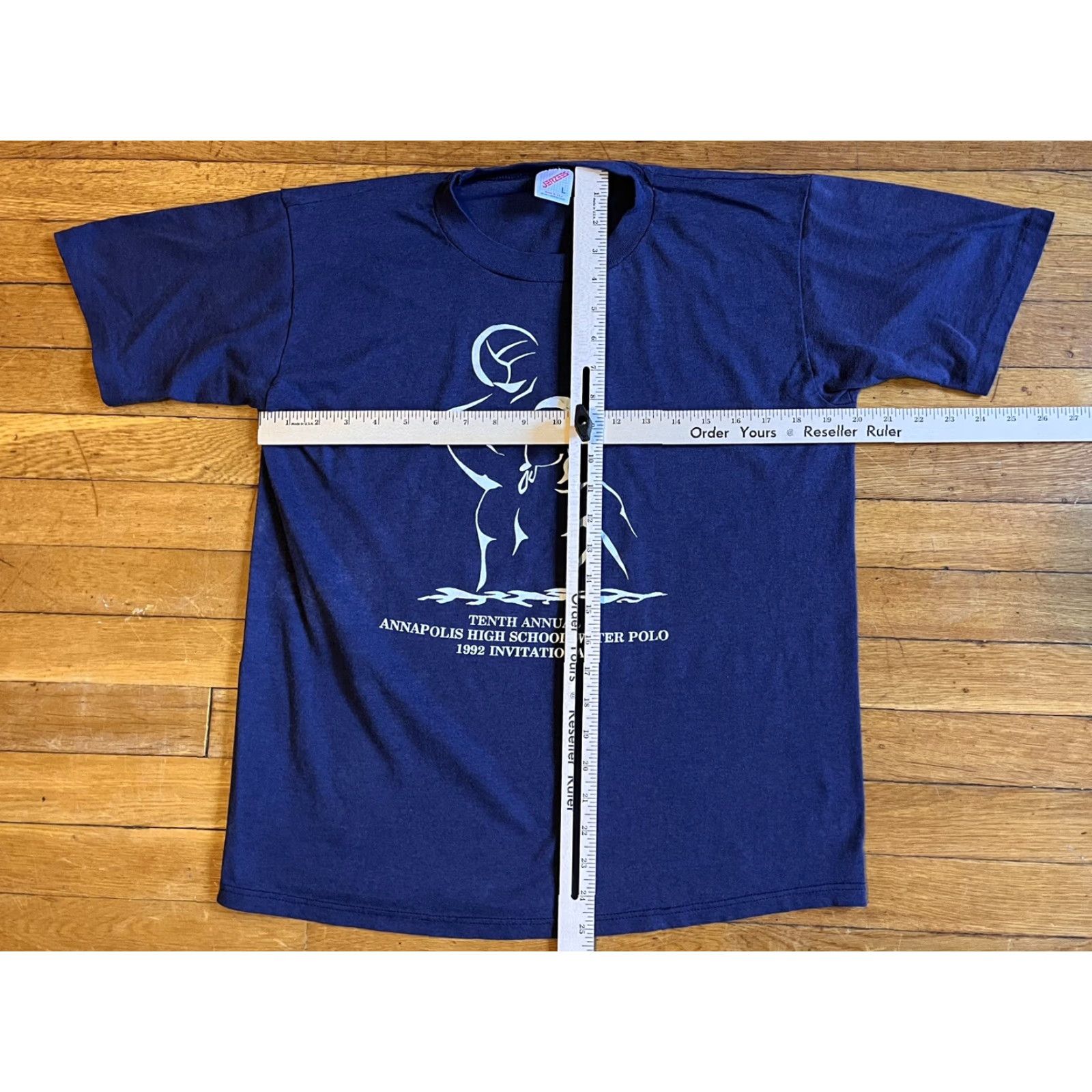 Jerzees VINTAGE Annapolis High School Water Polo 1992 Shirt Men’s L Blue Single Stitch Jerzees T-Shirt Crew Neck Short Sleeve Graphic Print 90s Sports Size US L / EU 52-54 / 3 - 7 Thumbnail