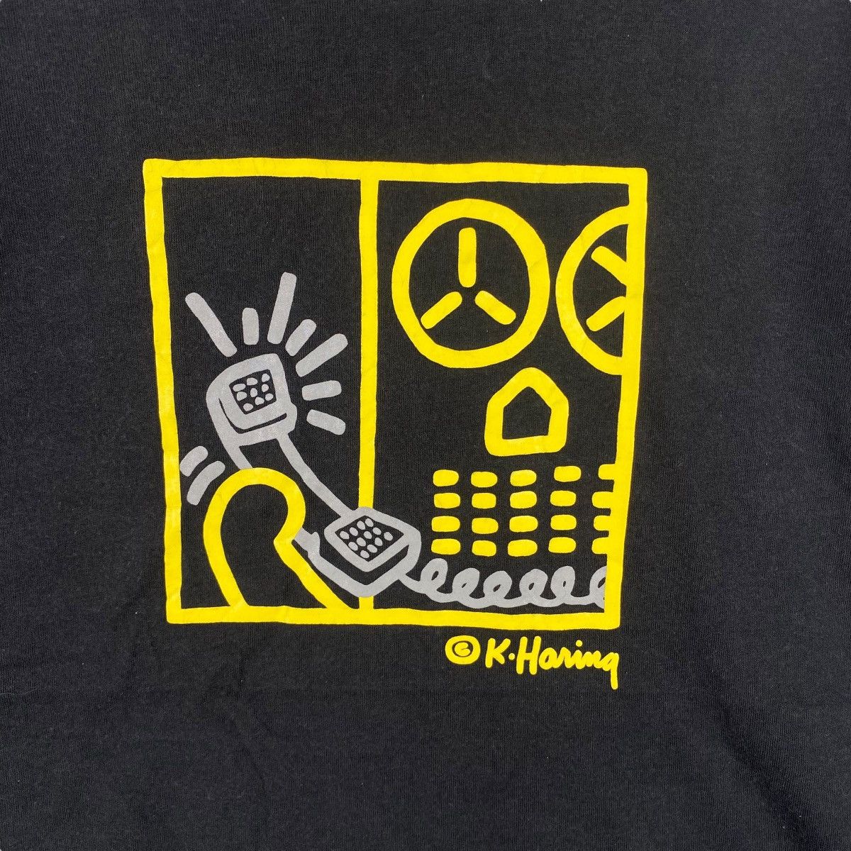 Keith Haring Vintage KEITH HARING Telephone Pop Art Graphic Tee Shirt Size US M / EU 48-50 / 2 - 2 Thumbnail