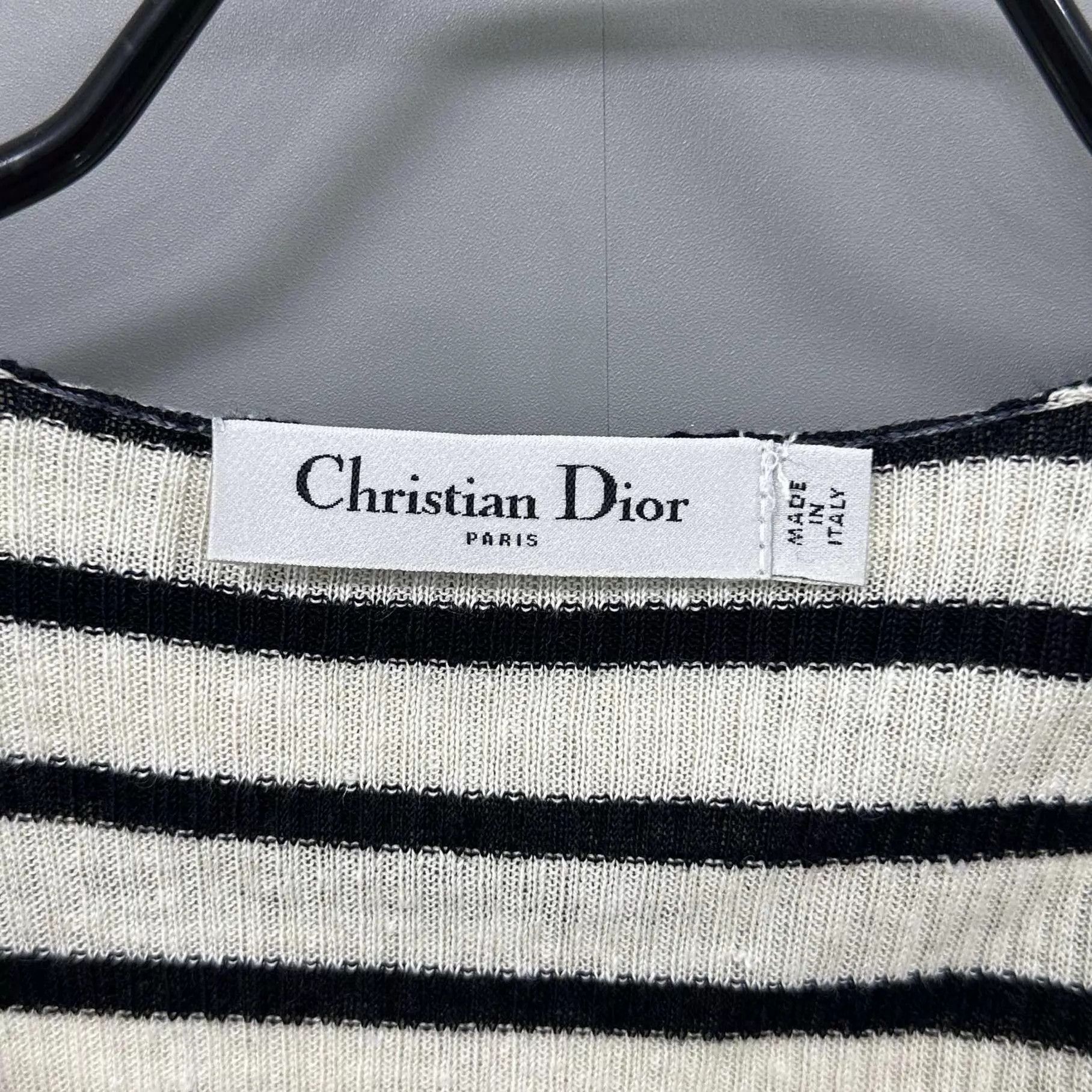 Dior Dior linen blend navy collar logo knit top size 38 Size S / US 4 / IT 40 - 6 Thumbnail