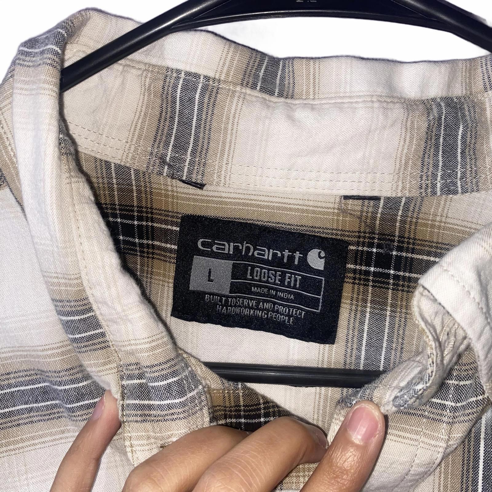 Designer Carhartt Plaid Short Sleeve Shirt Size L ButtonUp Streetwear Size US L / EU 52-54 / 3 - 3 Thumbnail