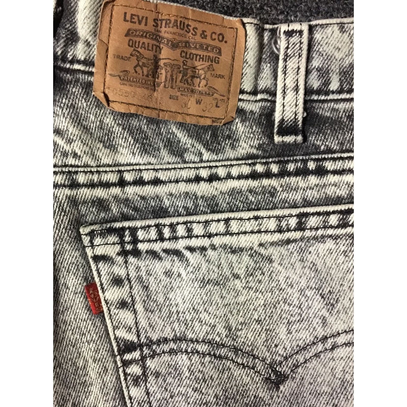 Levi's VINTAGE Levi's Jeans 550 Acid Wash Gray 28/31 USA 80s 90s Grunge Punk Trucker Rock Retro Mens Jeans Size US 28 / EU 44 - 3 Thumbnail