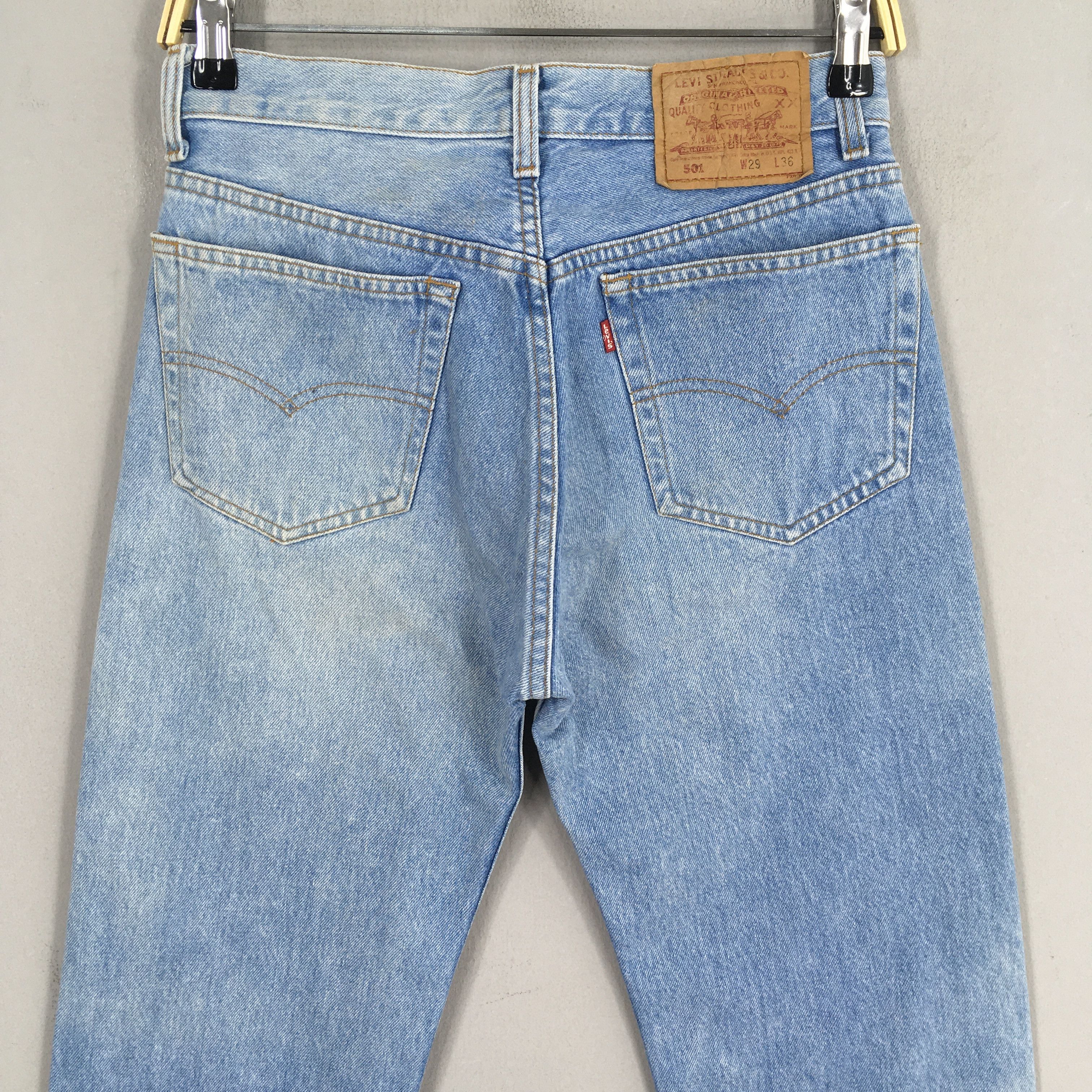 Levi's Size 27x31.5 Vintage 90s Levi's 501 Faded Blue Jeans S299 Size 27" / US 4 / IT 40 - 9 Thumbnail