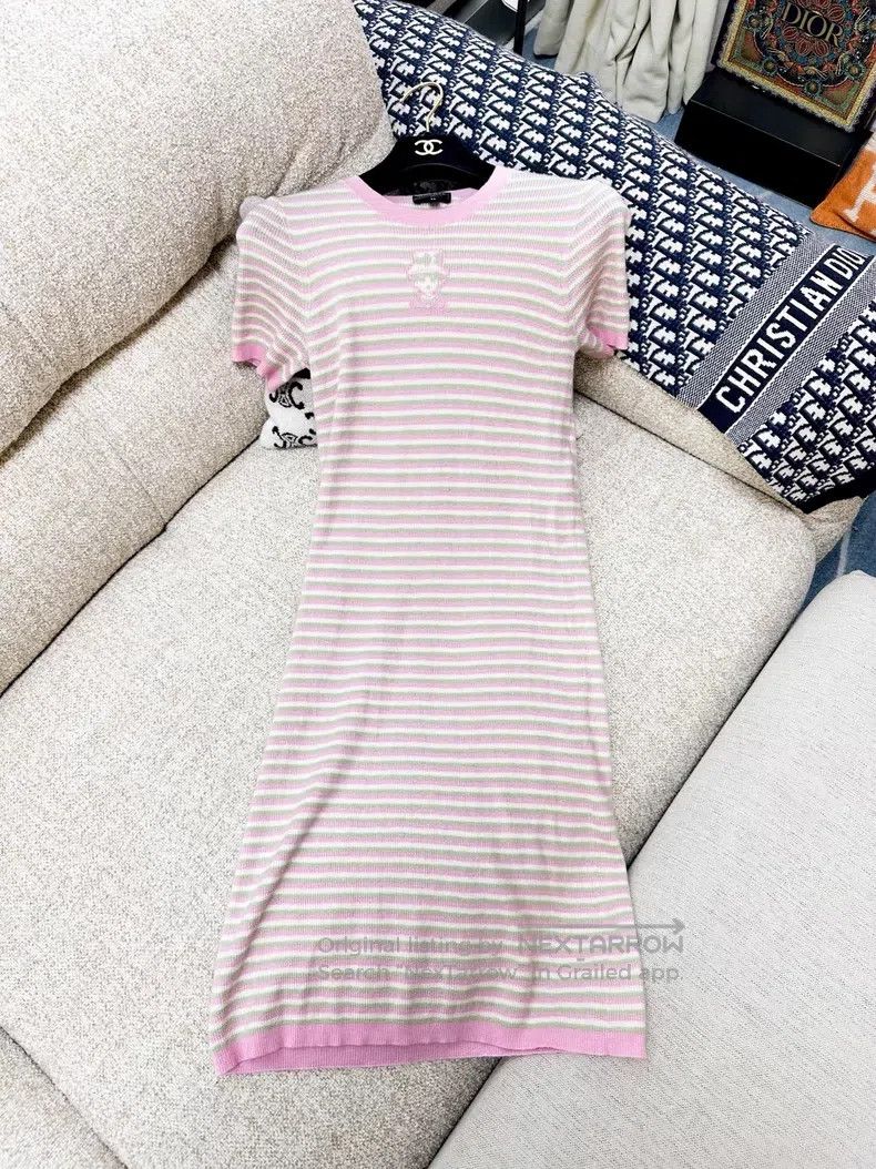 Chanel Chanel 25B striped Coco women's avatar short-sleeved knitt Size XS / US 0-2 / IT 36-38 - 2 Thumbnail