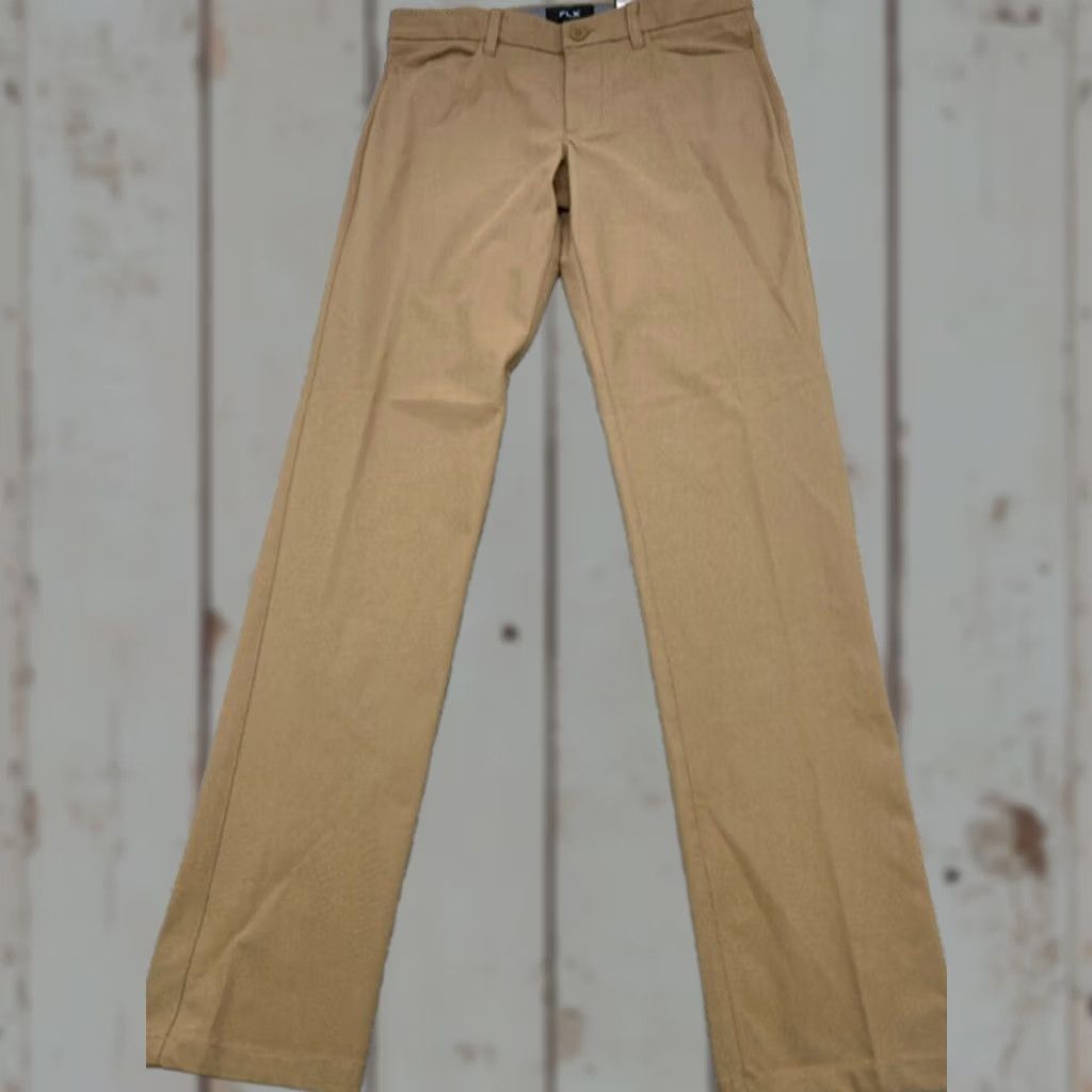 Vintage NWT FLX Premium Pants Mens 30x32 Brown Slim Fit Quick Dry Stretch Golf Chino Pants Mens 30 Inseam 32 Brown Slim Quick Dry FLX Pants Size US 30 / EU 46 - 1 Thumbnail