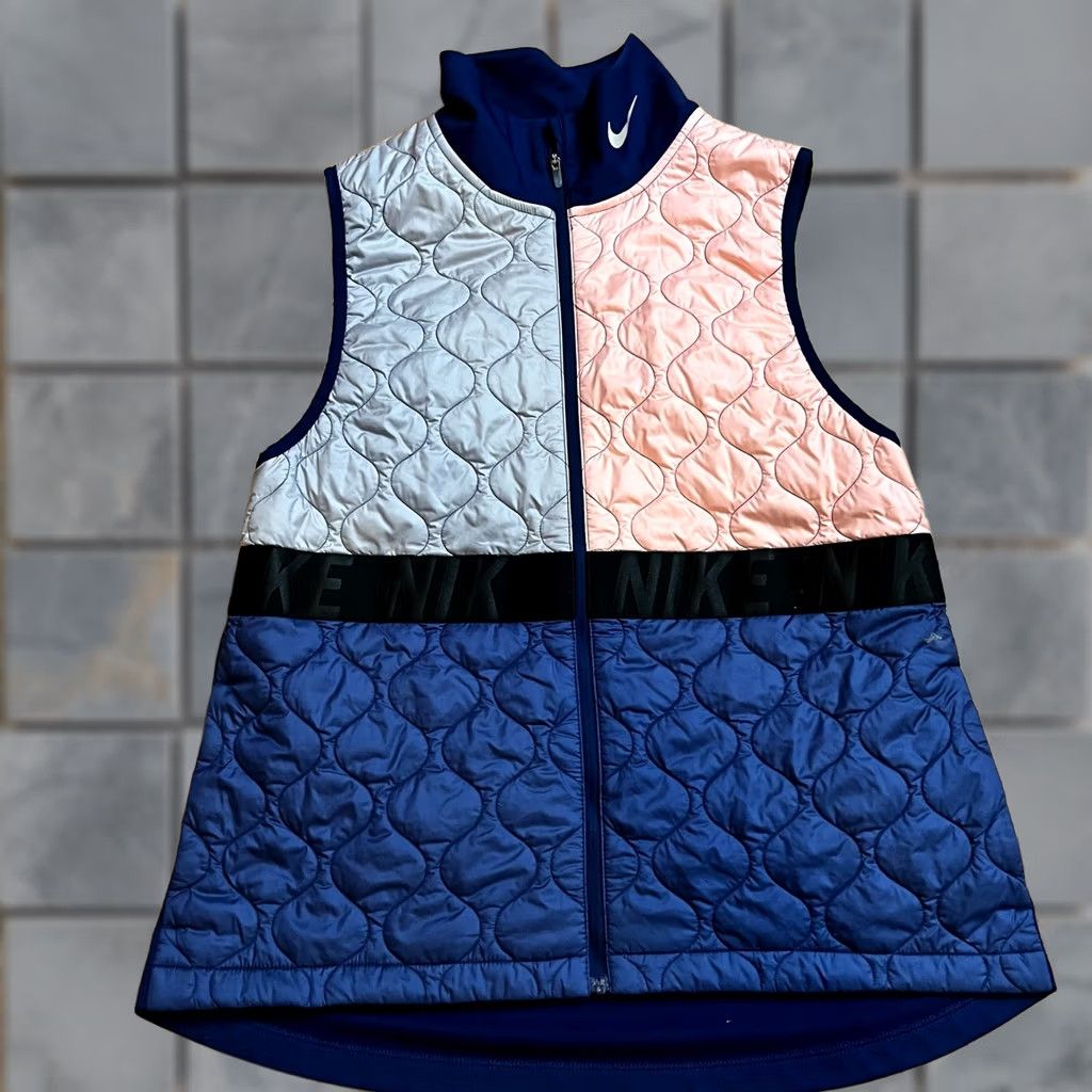 Nike Nike Vest Womens Medium AeroLayer Blue Pink Colorblock Insulated Full Zip Running Vest Womens M Blue Pink AeroLayer Colorblock Puffer Jacket Nike Size M / US 6-8 / IT 42-44 - 1 Thumbnail