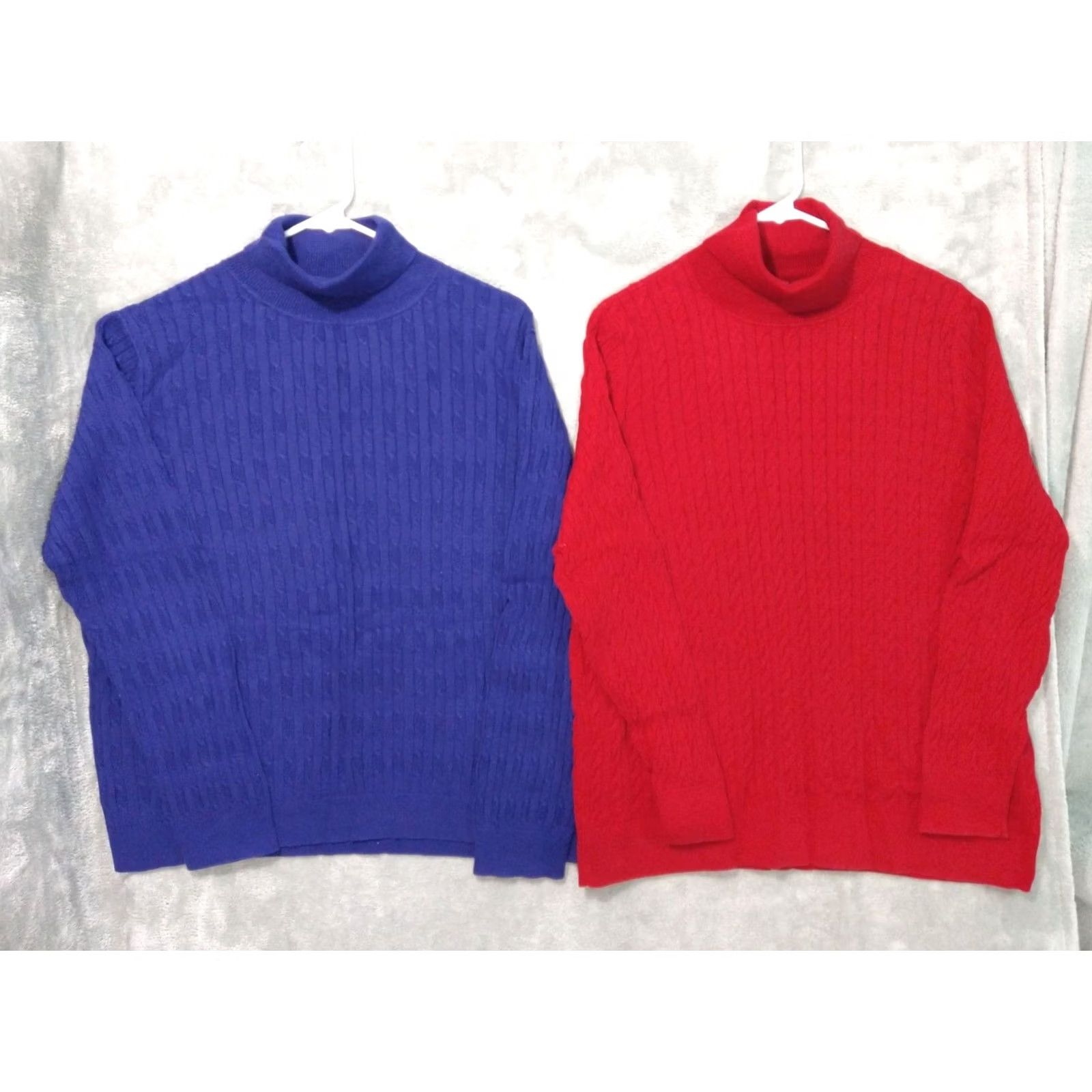 Talbots VINTAGE Talbots Sweater Womens 1X Plus Turtleneck Cable Neck Pullover Cotton Lot of 2 Size XL / US 12-14 / IT 48-50 - 2 Thumbnail