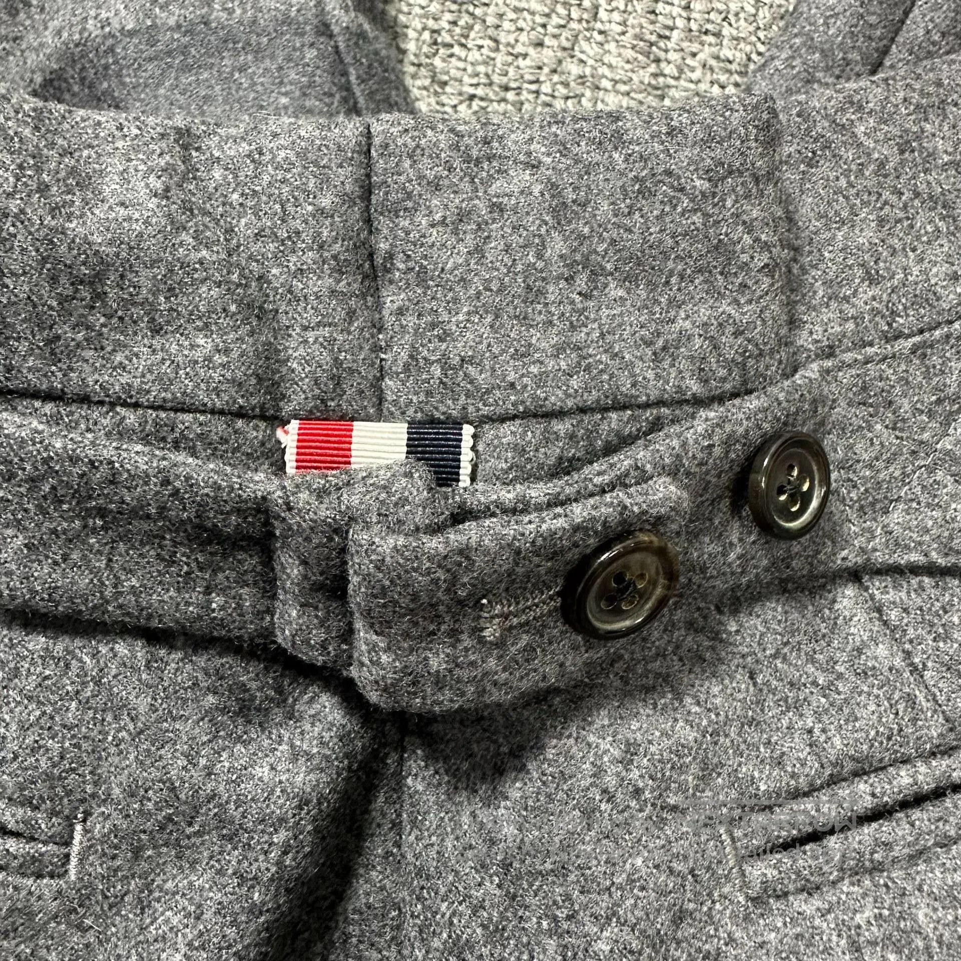 Thom Browne Thom Browne Gray Four Stripes Wool Trousers. Size US 26 / EU 42 - 5 Thumbnail